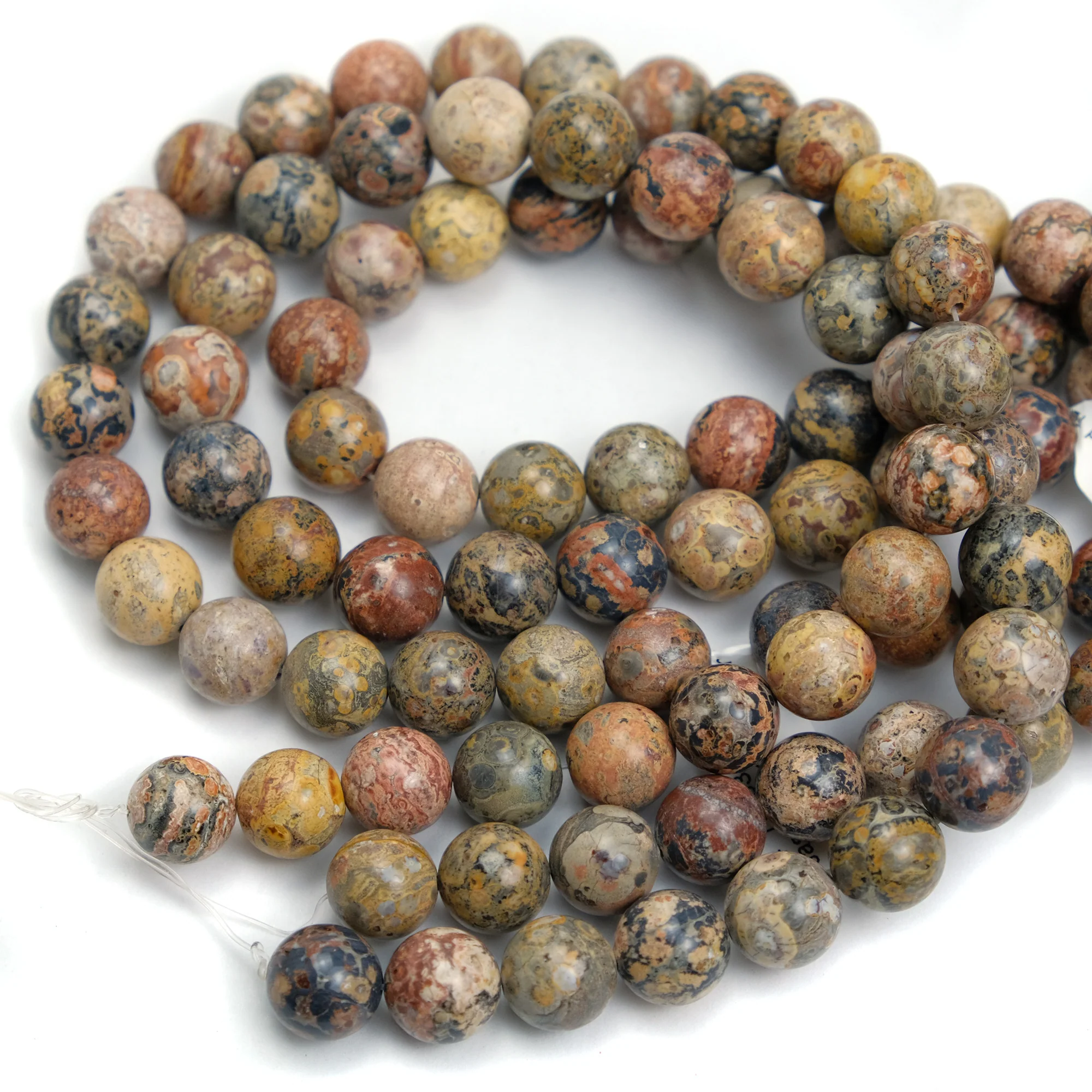 Jasper Leopard 12mm Smooth Rounds - Image 2