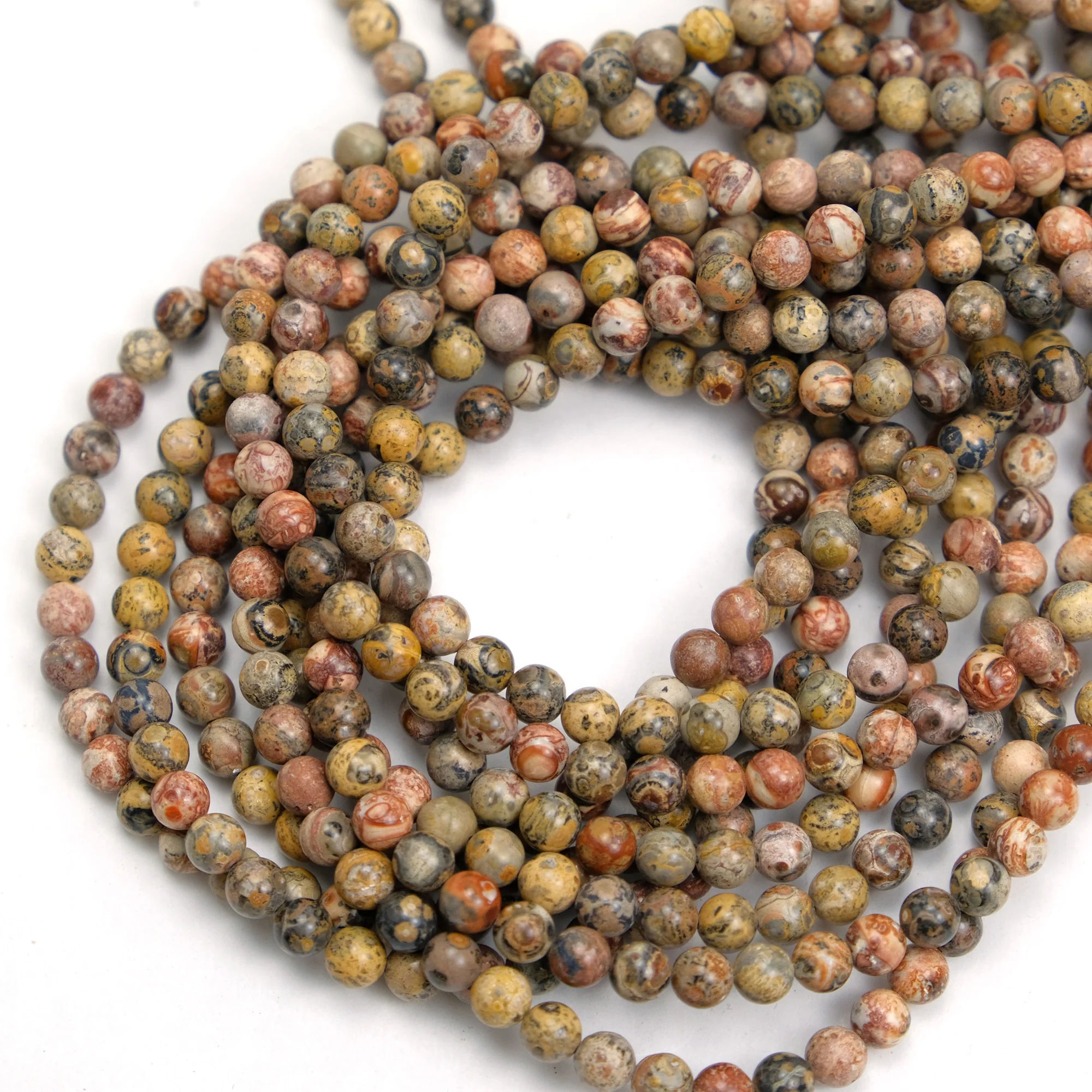 Jasper Leopard 6mm Smooth Rounds - Image 2
