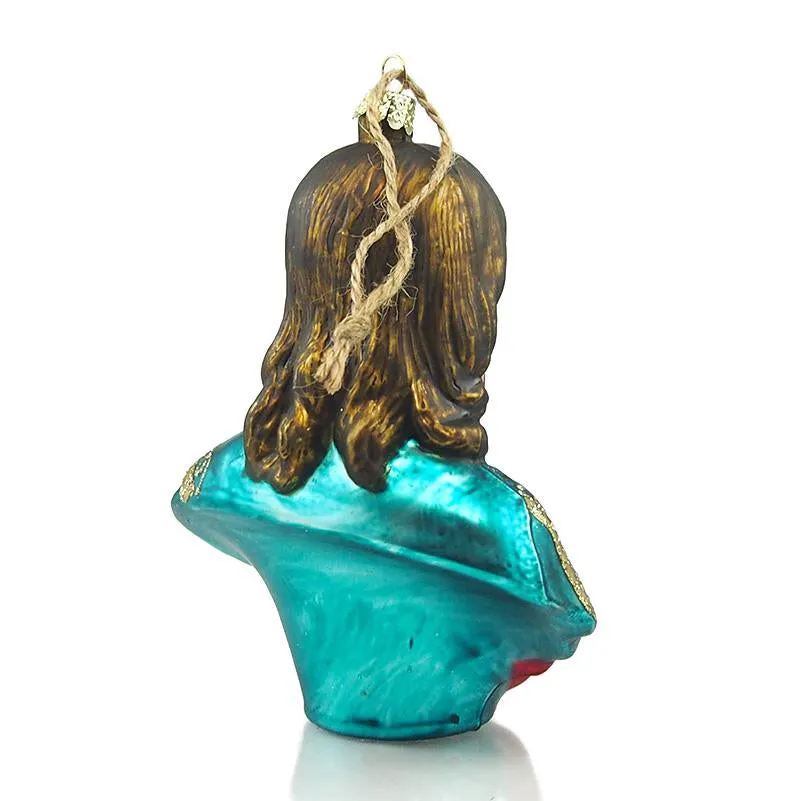 Jesus Christ Bust Glass Ornament - Image 2