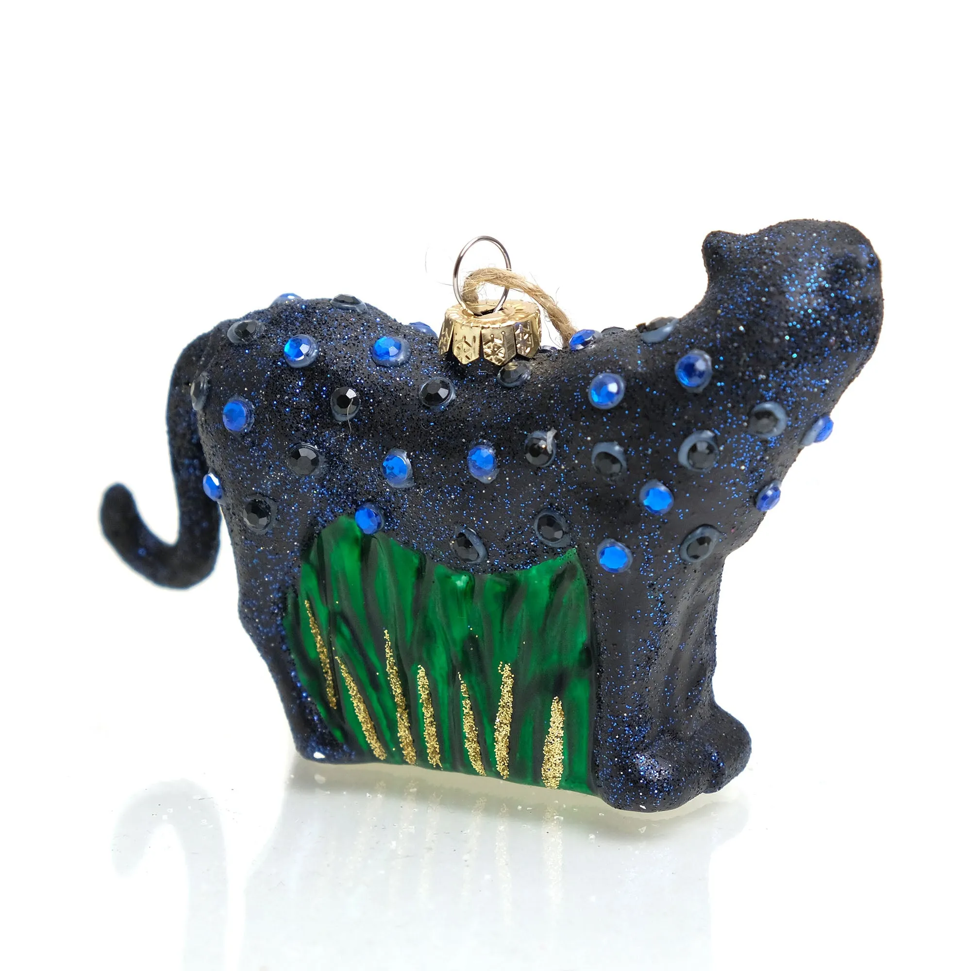 Jeweled Panther Glass Ornament - Image 3