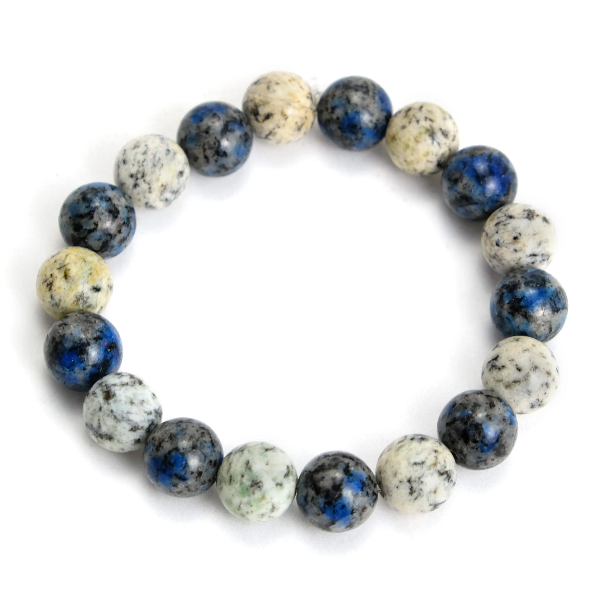 K2 Granite with Azurite Stretch Bracelet #2 - Image 2