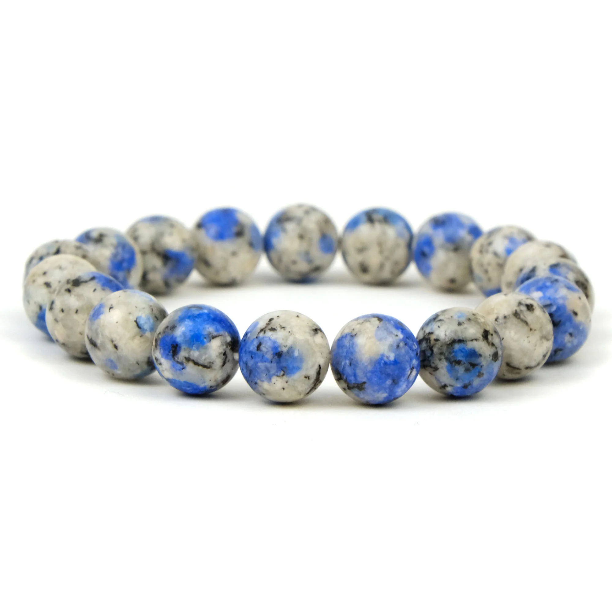 K2 Granite with Azurite Stretch Bracelet 10mm - Image 2