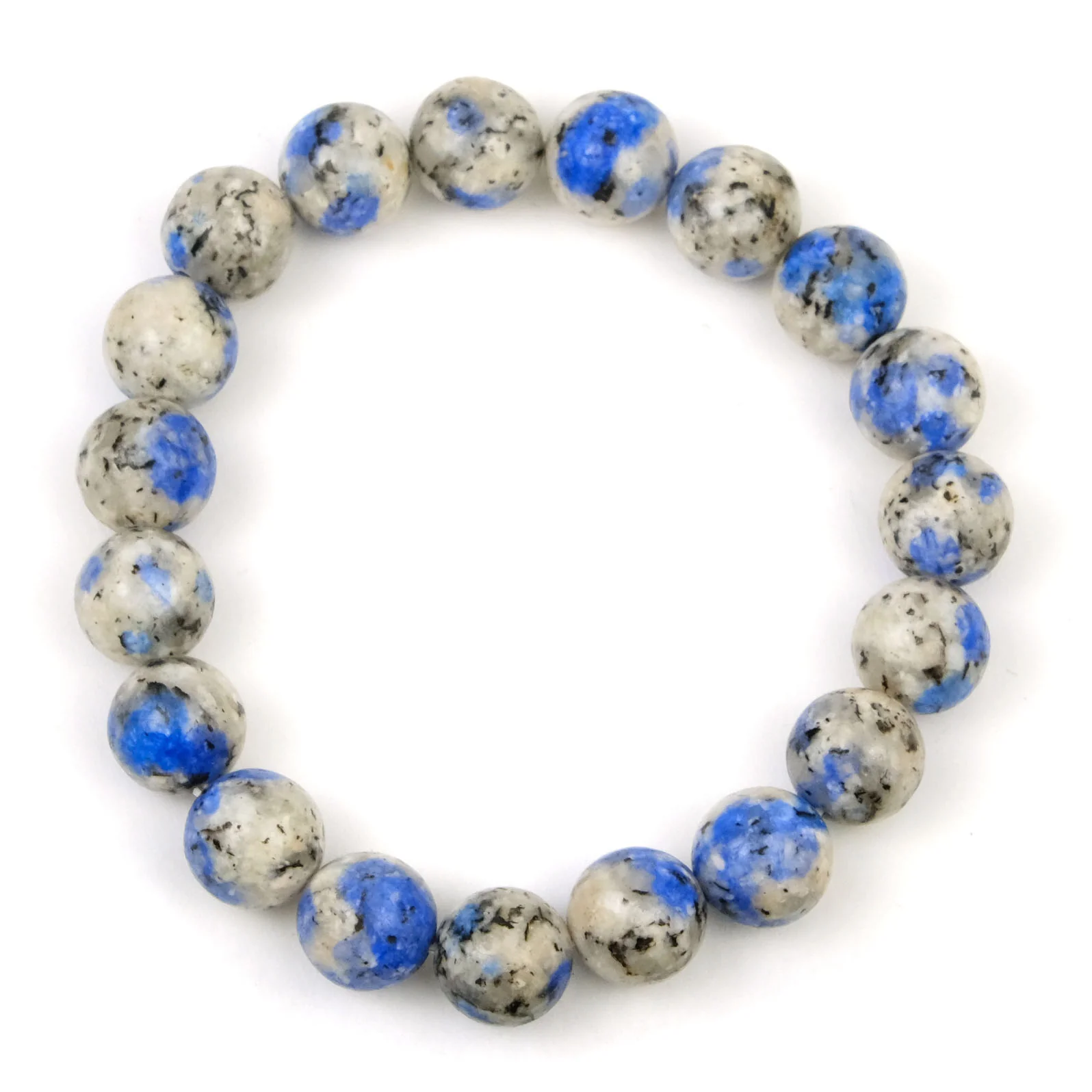 K2 Granite with Azurite Stretch Bracelet 10mm - Image 3