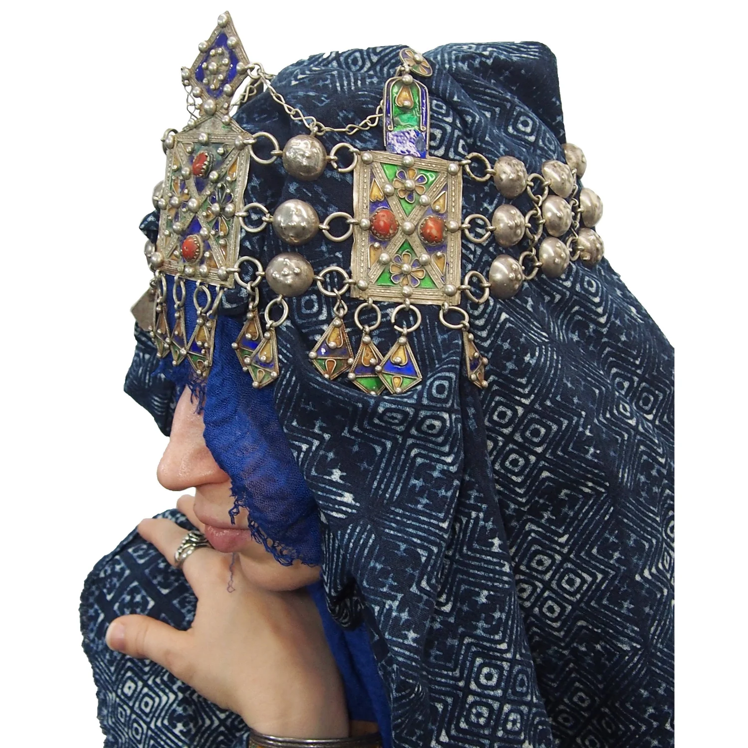 Kabyle Enamel Chain-Link Crown - Image 3