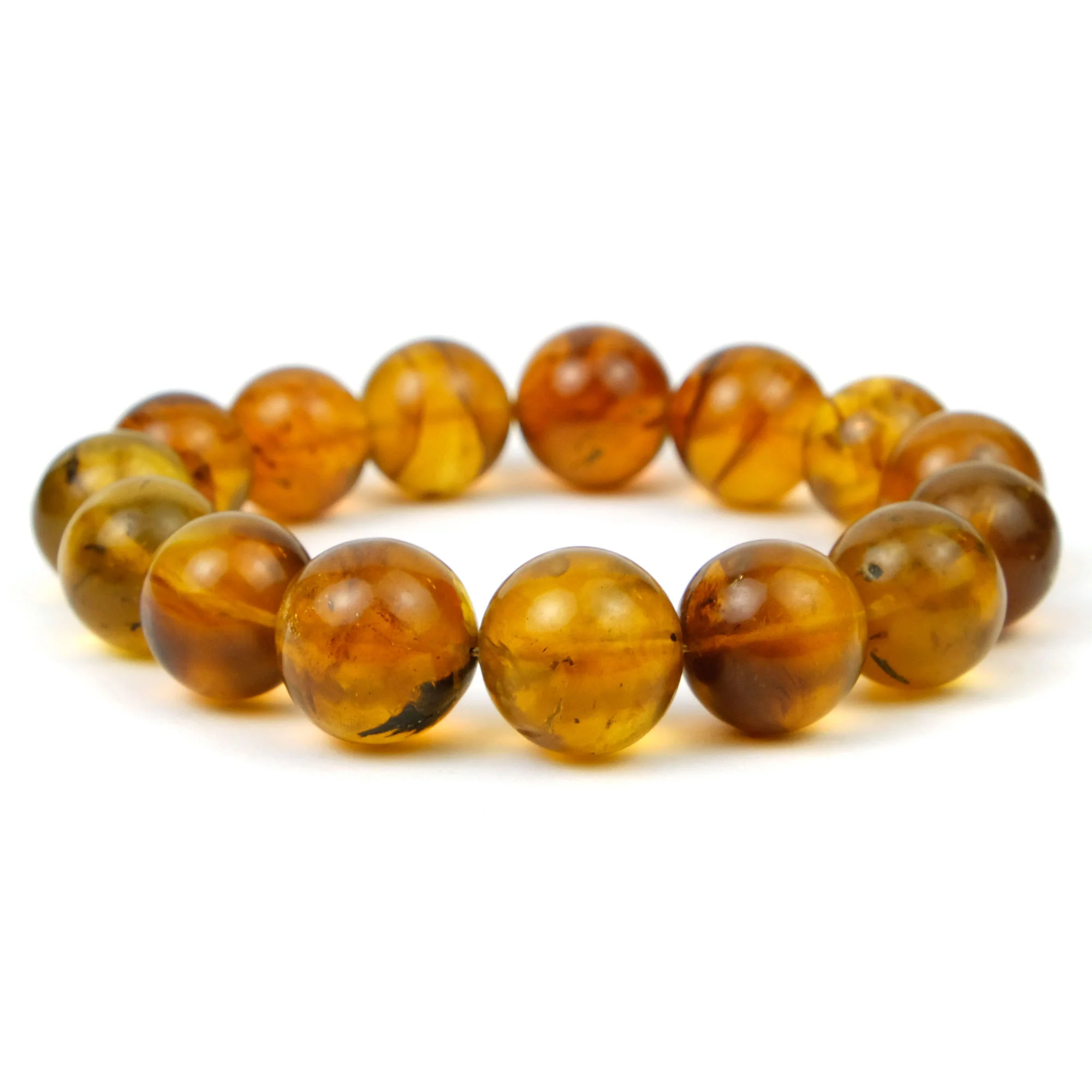 Kachin Amber Stretch Bracelet 14-16mm - Image 2