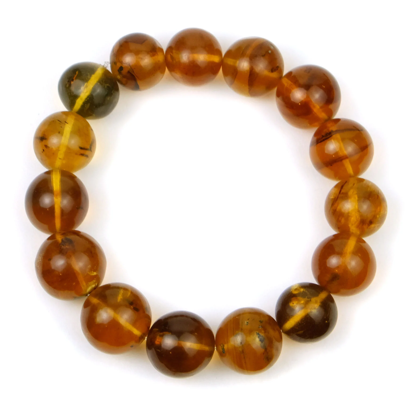 Kachin Amber Stretch Bracelet 14-16mm - Image 3