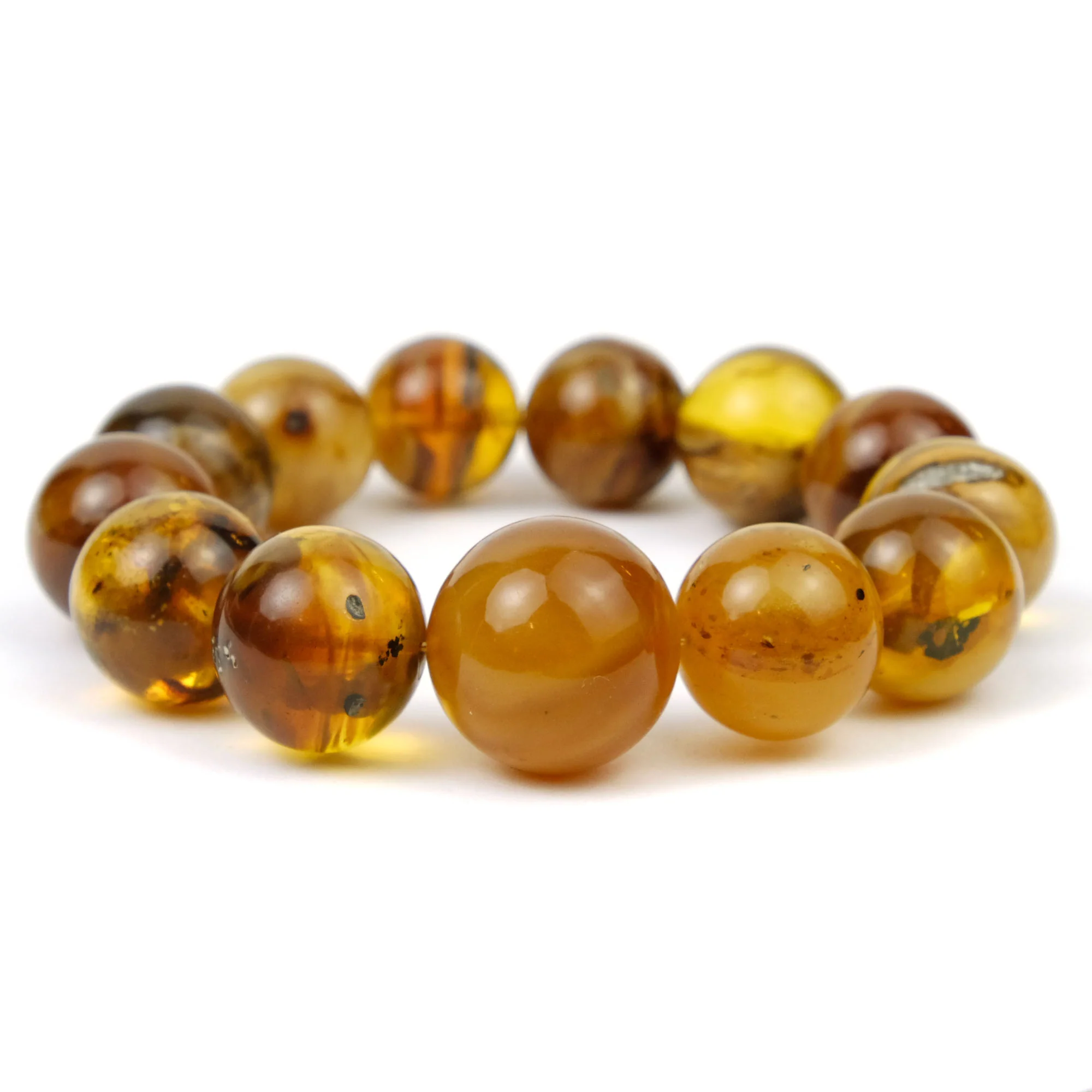 Kachin Amber Stretch Bracelet 14-18mm - Image 2
