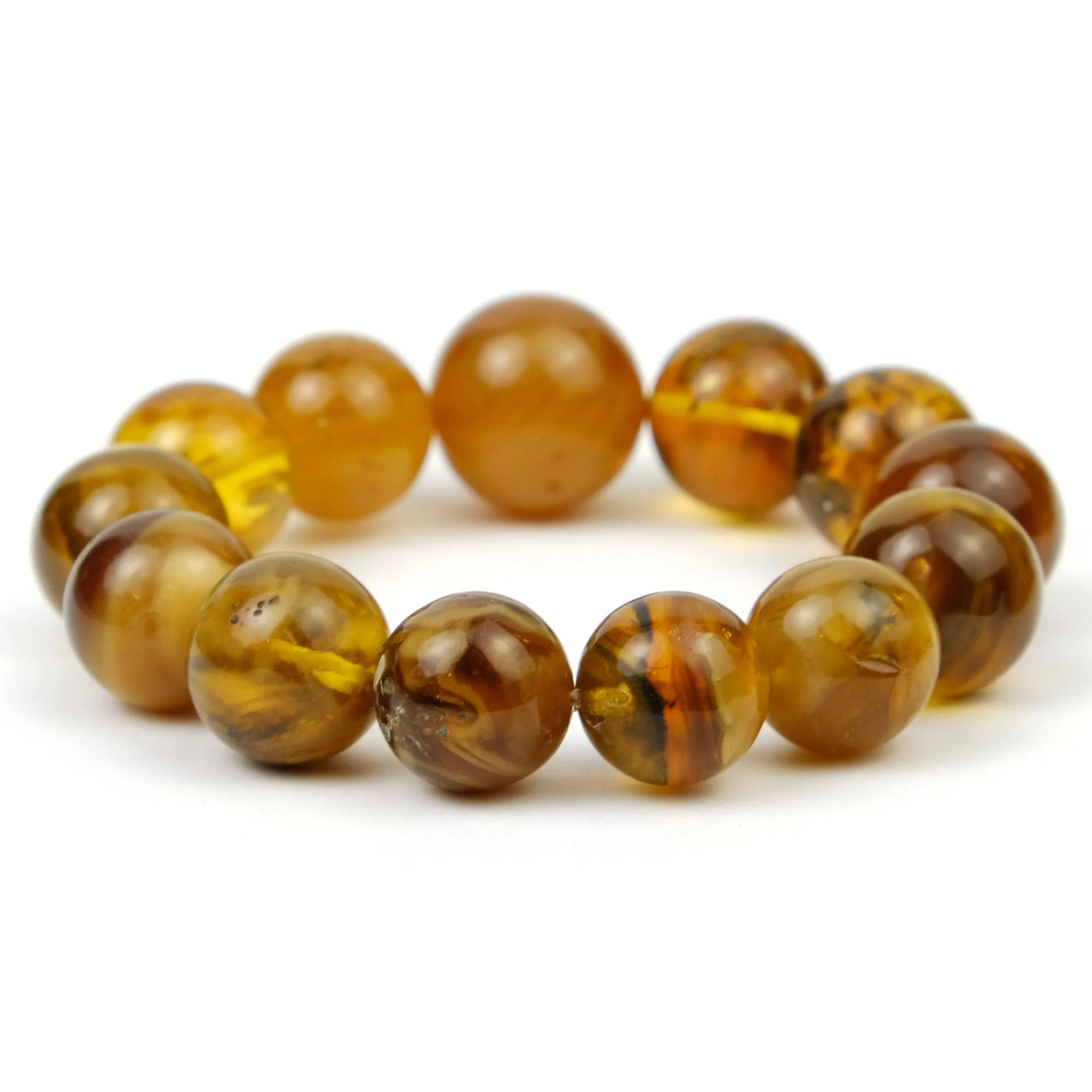 Kachin Amber Stretch Bracelet 14-18mm - Image 3