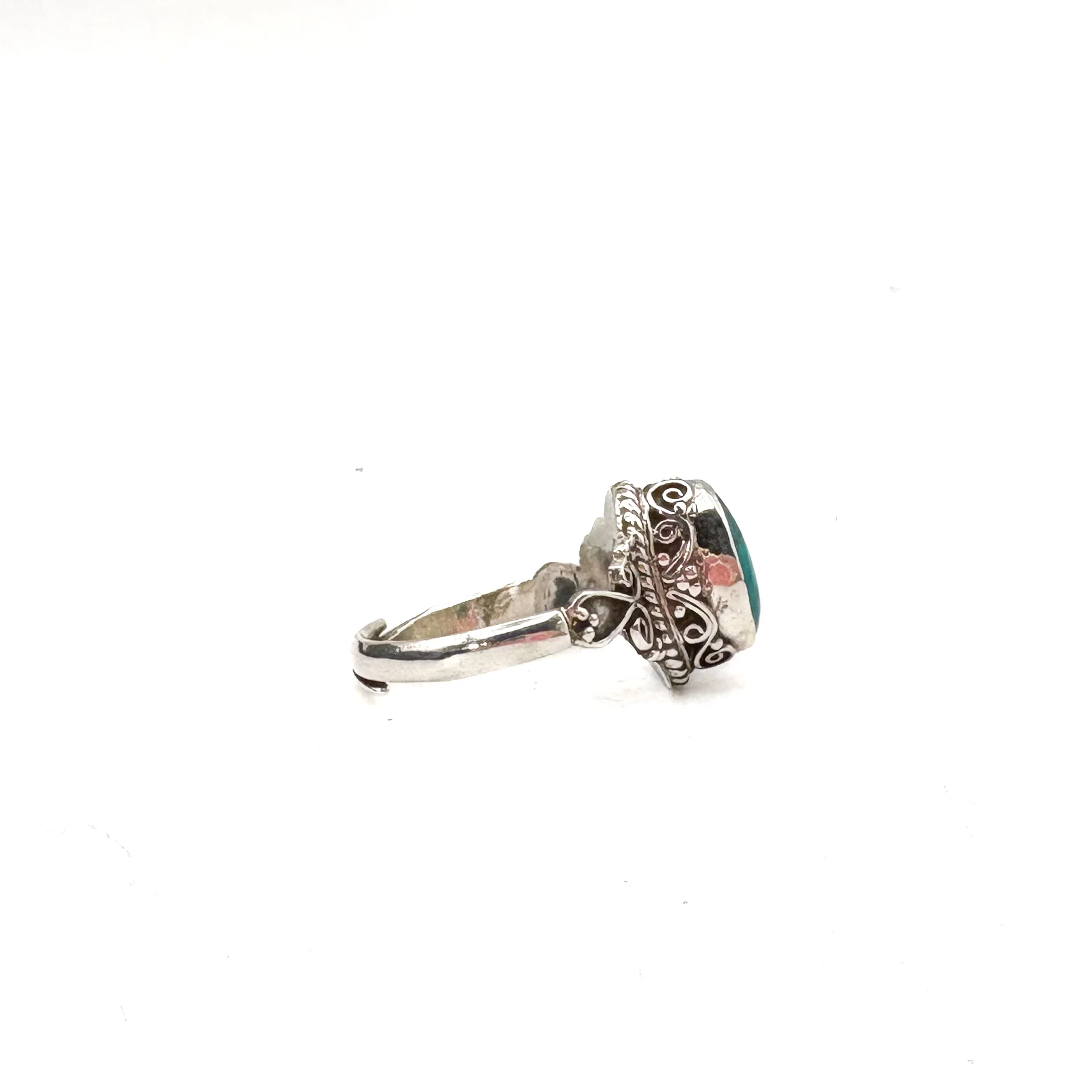 Kingman Turquoise Sterling Silver Adjustable Ring - Image 7