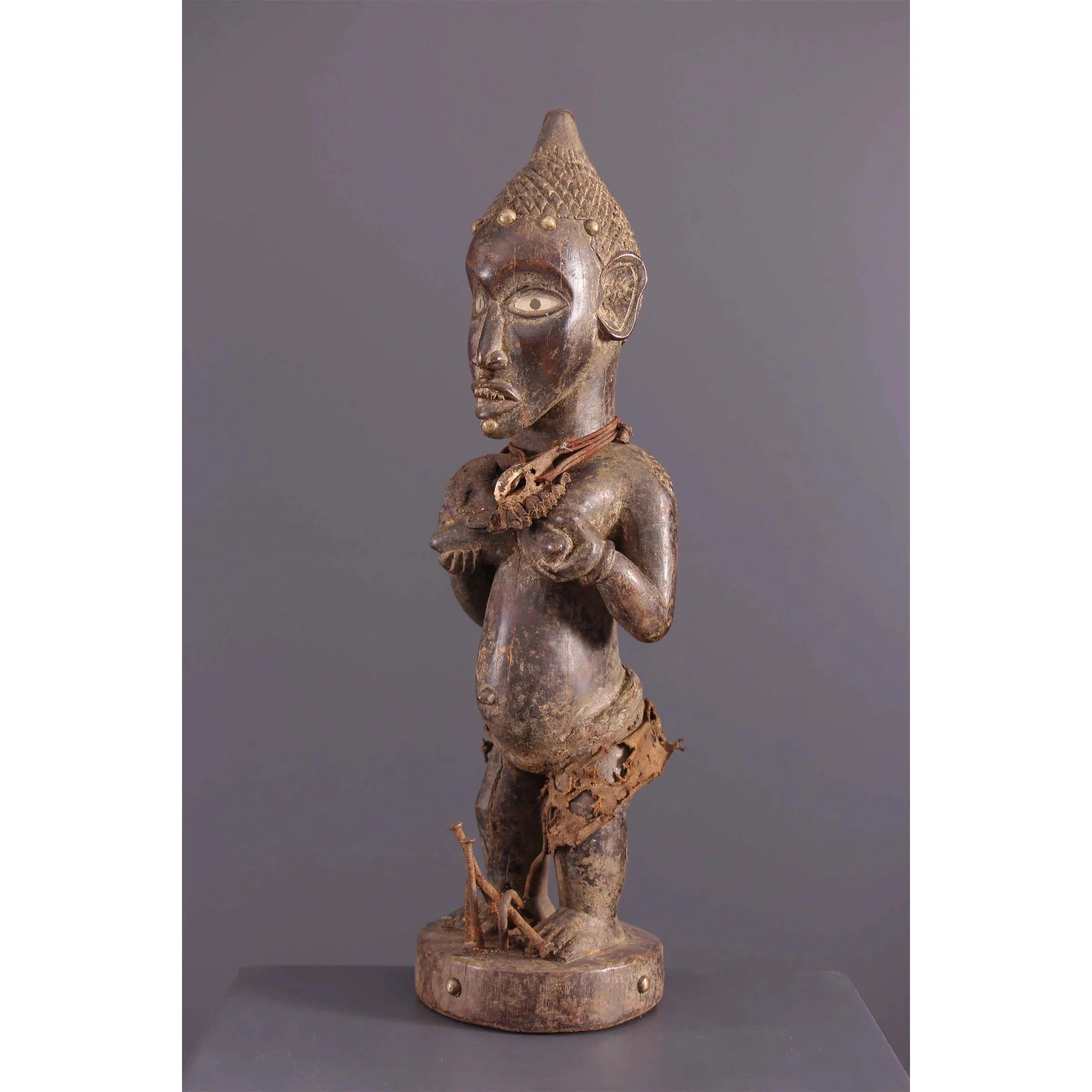 Kongo Maternity Nkondi / Nkisi Power Statue, Congo #987 - Image 3