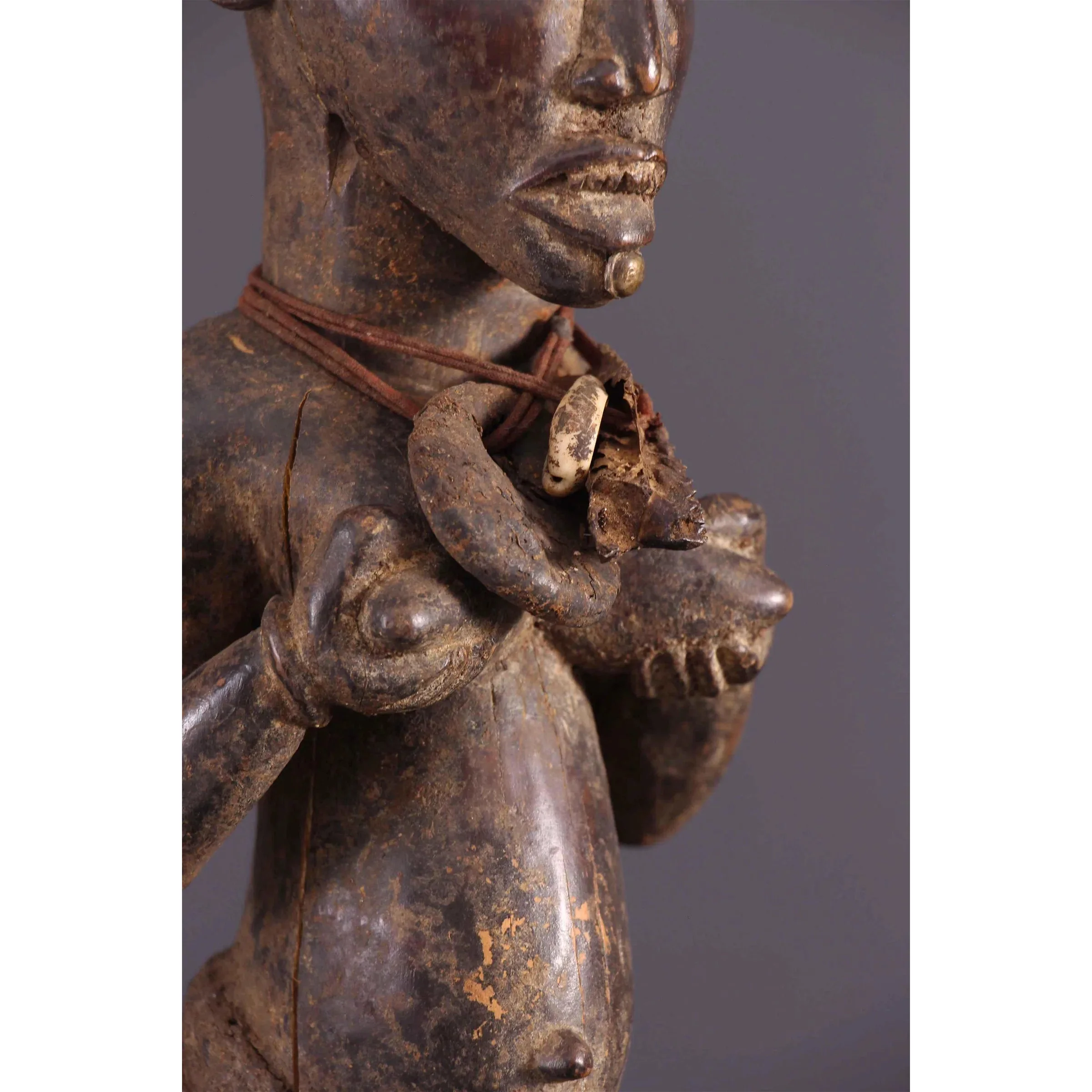 Kongo Maternity Nkondi / Nkisi Power Statue, Congo #987 - Image 8