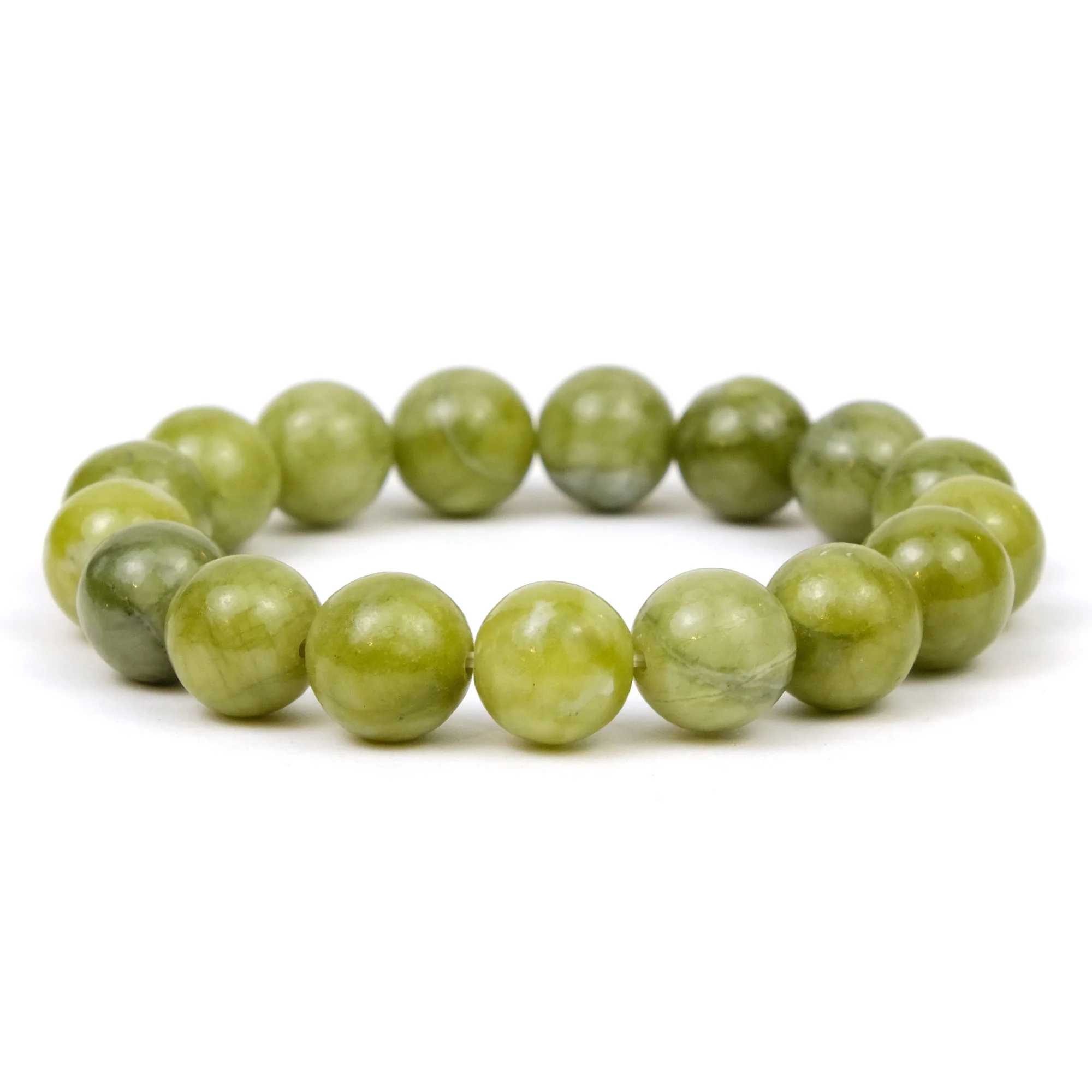 Kunzite Green Stretch Bracelet 11mm - Image 2