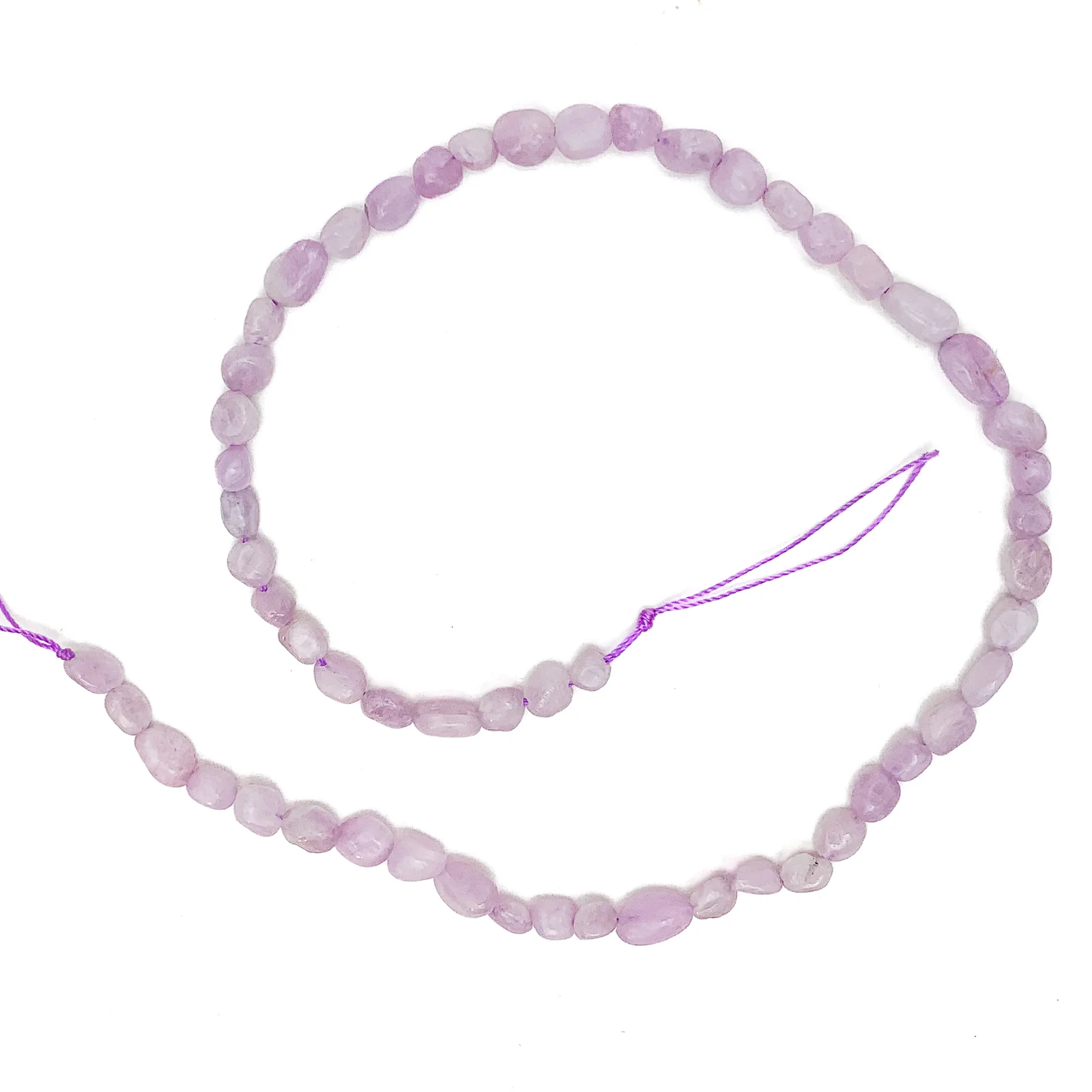 Kunzite Small Smooth Pebbles Bead Strand - Image 2