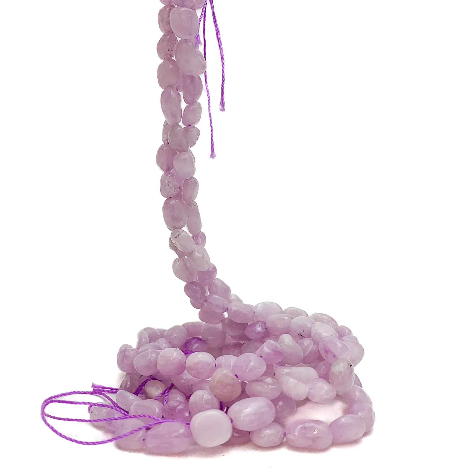 Kunzite Small Smooth Pebbles Bead Strand - Image 3
