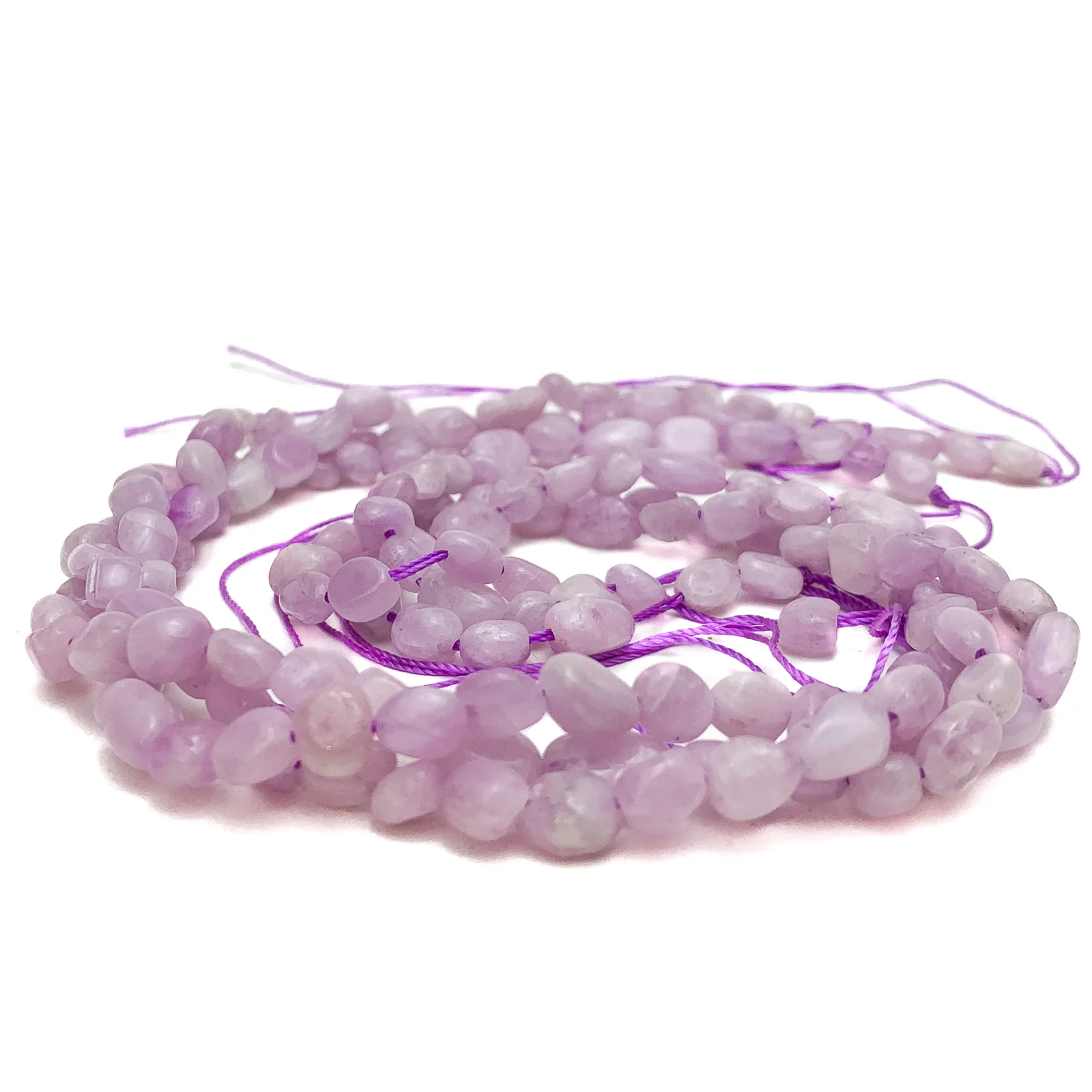 Kunzite Small Smooth Pebbles Bead Strand - Image 4