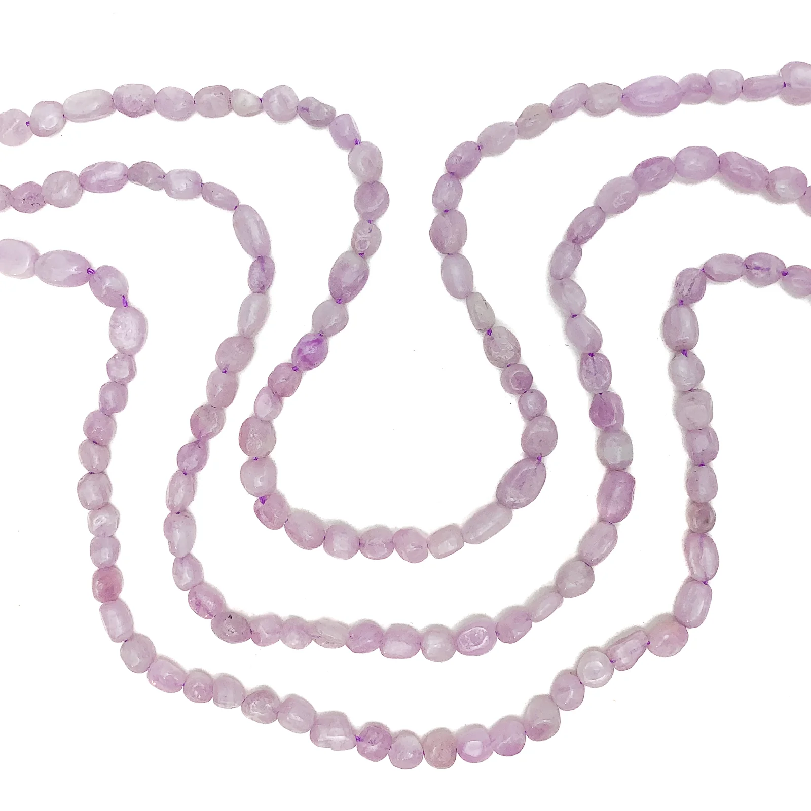 Kunzite Small Smooth Pebbles Bead Strand - Image 5