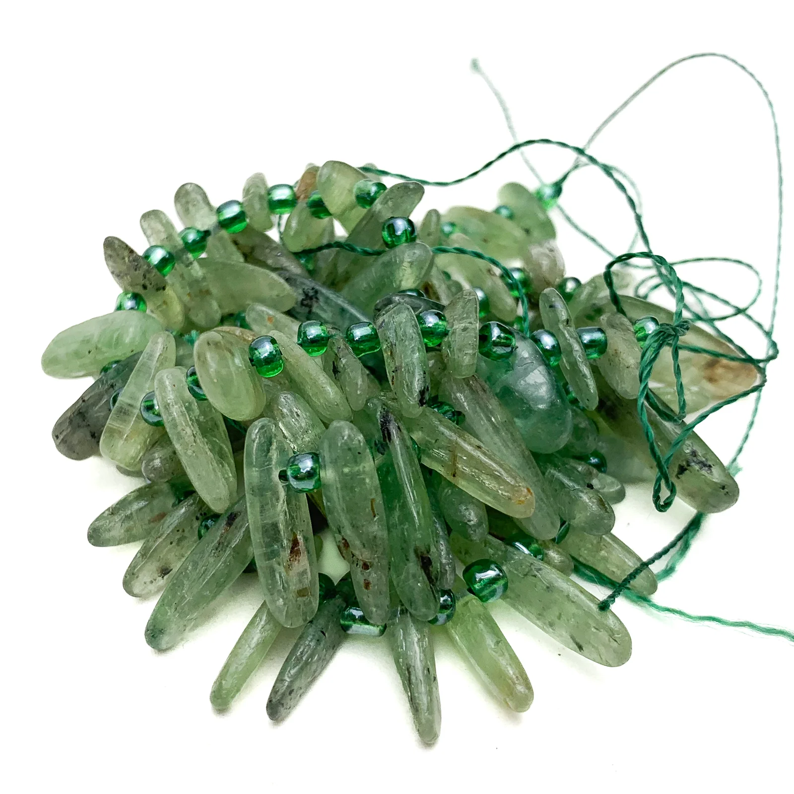 Green Kyanite Fine Tears Bead Strand - Image 5