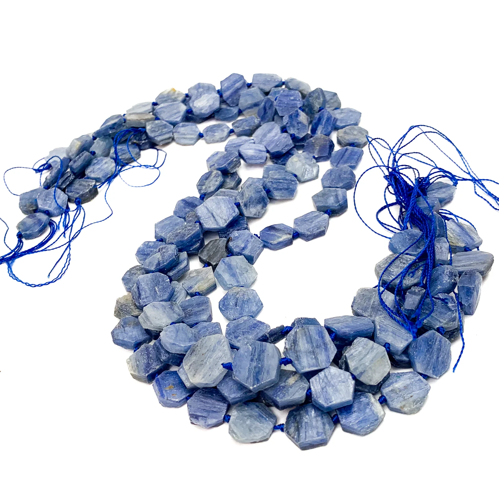 Kyanite Hexagon Coins Bead Strand - Image 5