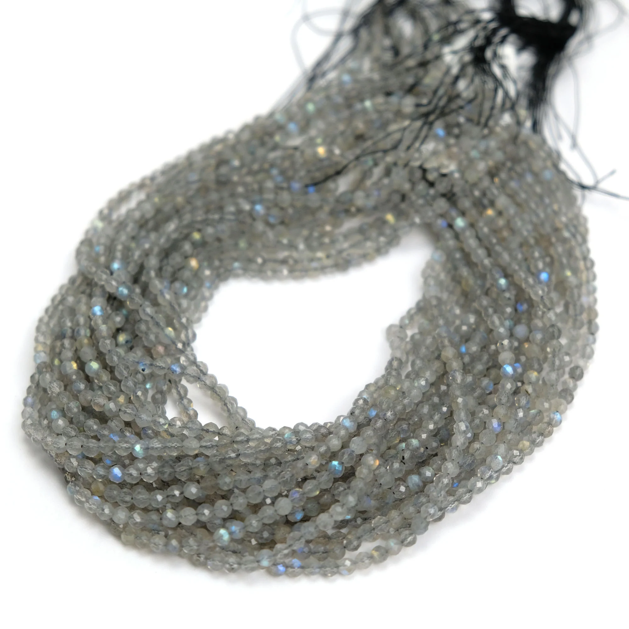 Labradorite 4mm Faceted Rounds - Image 2