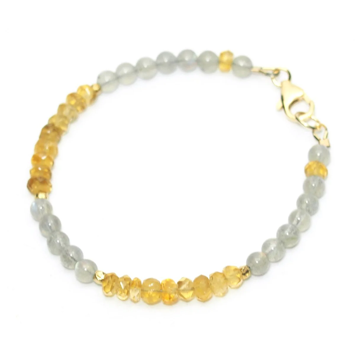 Labradorite and Citrine Bracelet with Gold Filled Trigger Clasp - Image 2