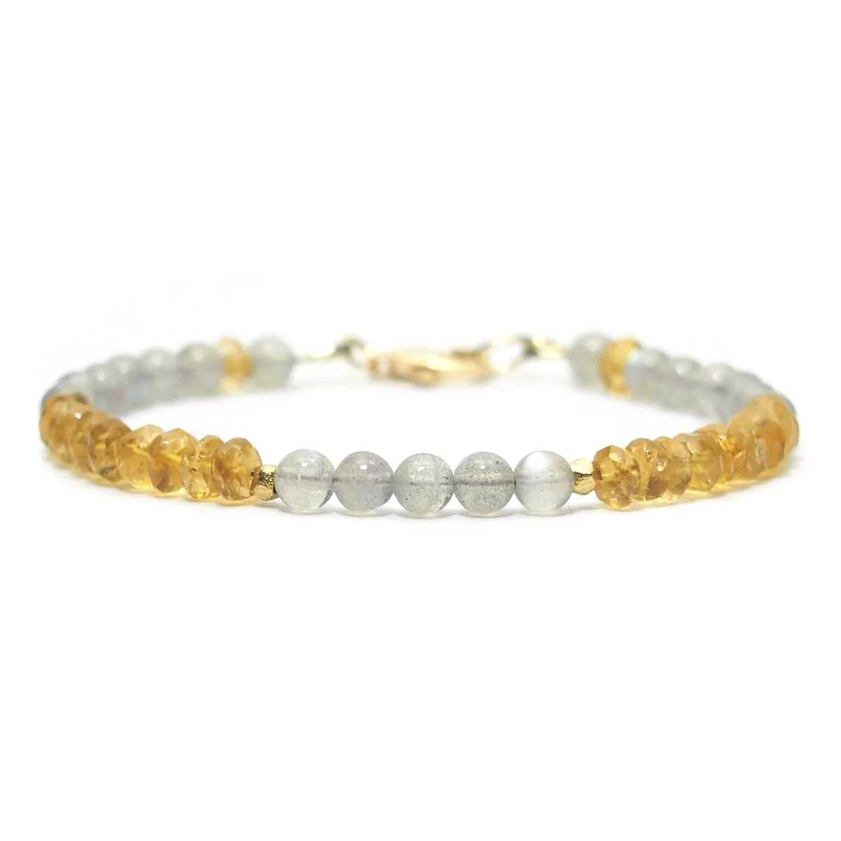 Labradorite and Citrine Bracelet with Gold Filled Trigger Clasp - Image 3