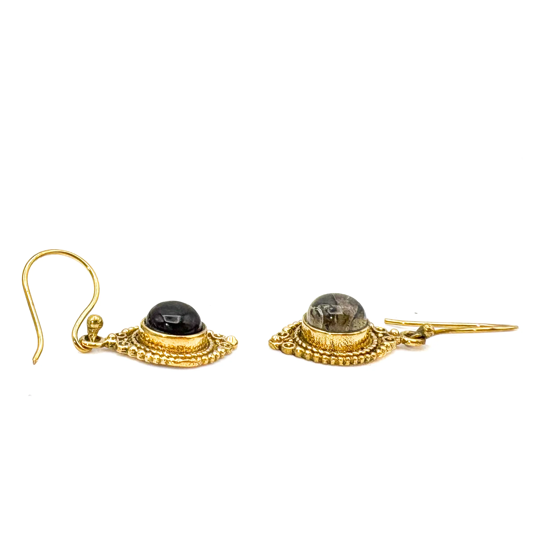 Labradorite Dots Connect Us Brass Earrings - Image 6