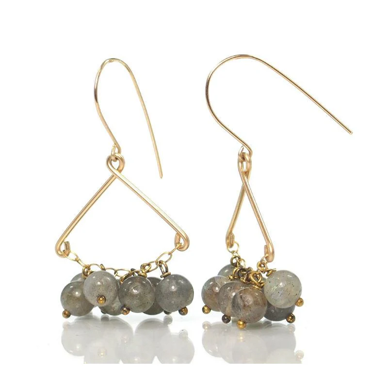 Labradorite Earrings with Gold Filled Ear Wires - Image 2