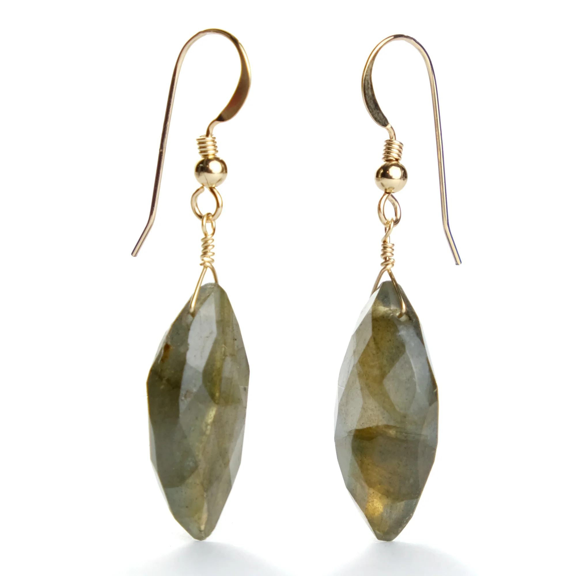 Labradorite Earrings with Gold Filled French Ear Wires - Image 2