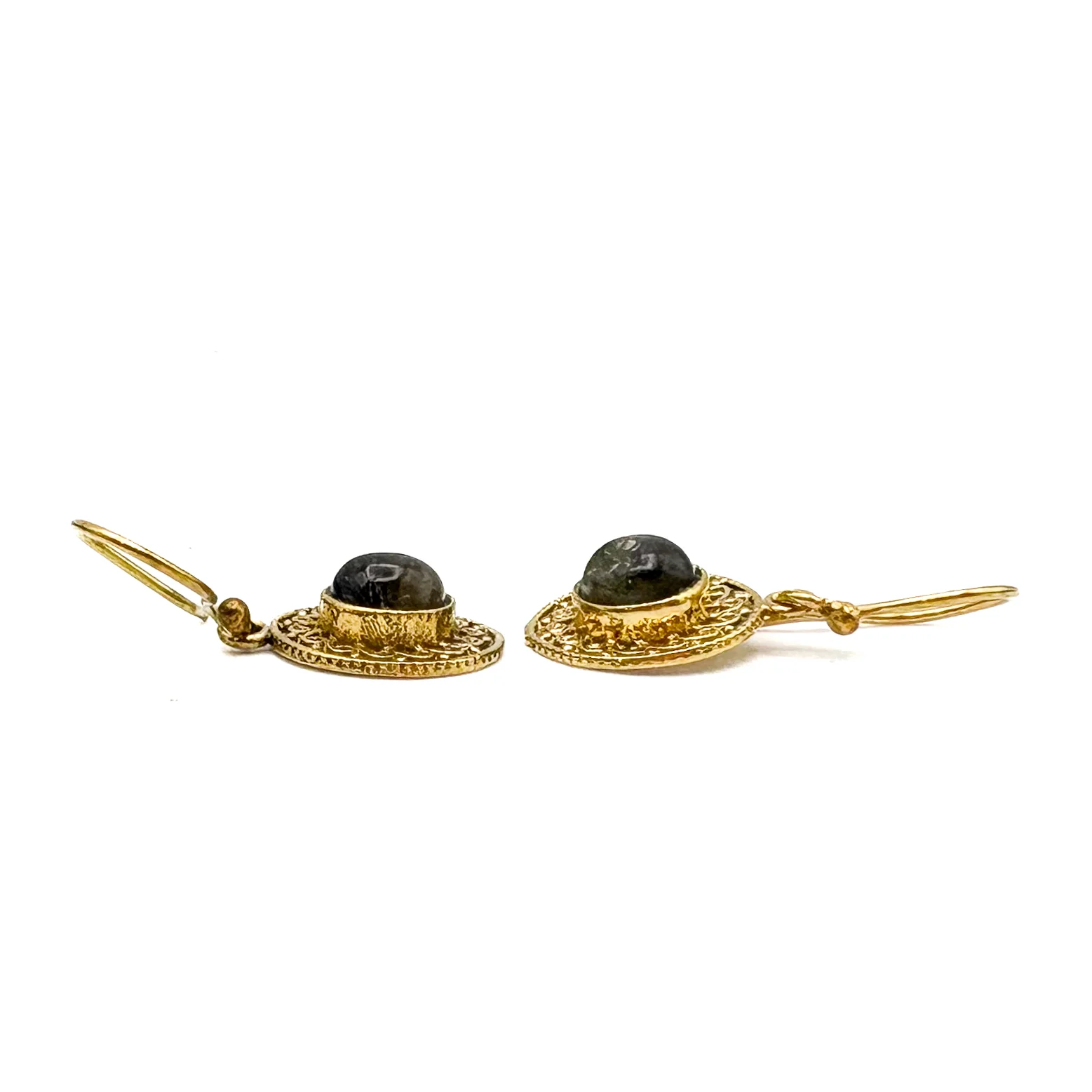 Labradorite Round & Round Brass Earrings - Image 12