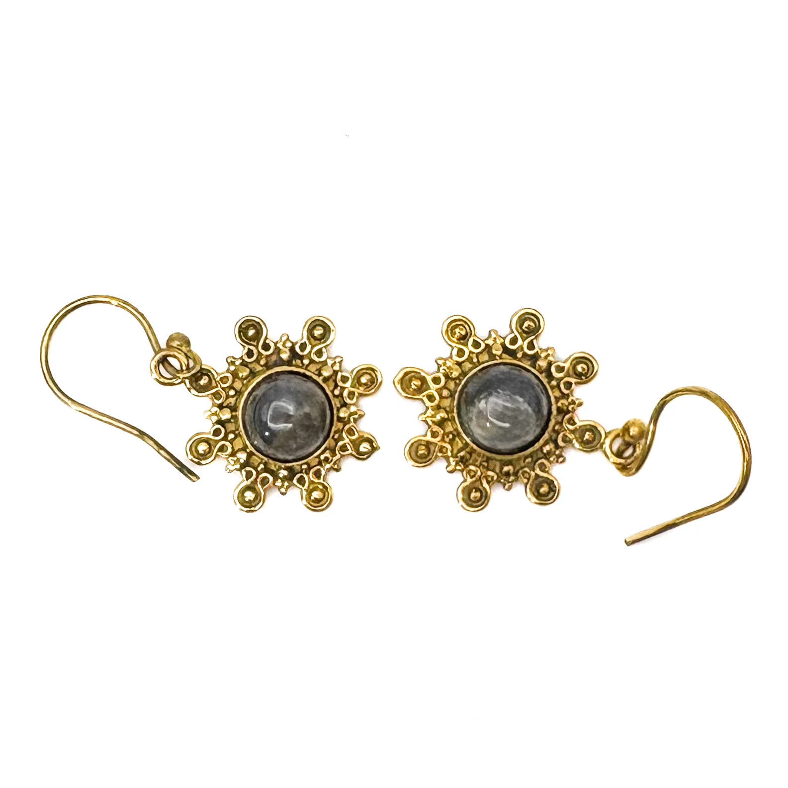 Labradorite Snowflake Brass Earrings - Image 10