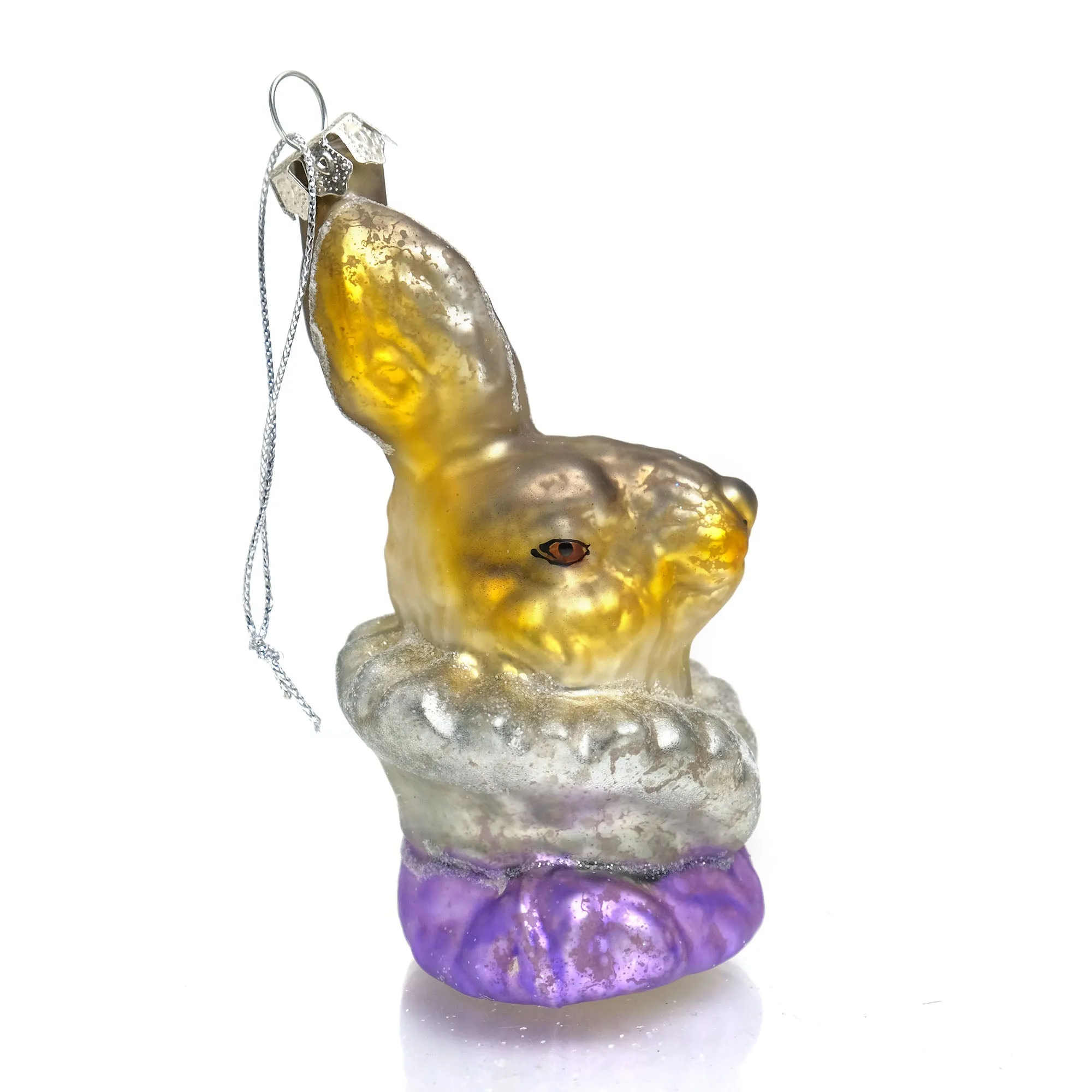 Lady Hare Rabbit Glass Ornament - Image 2