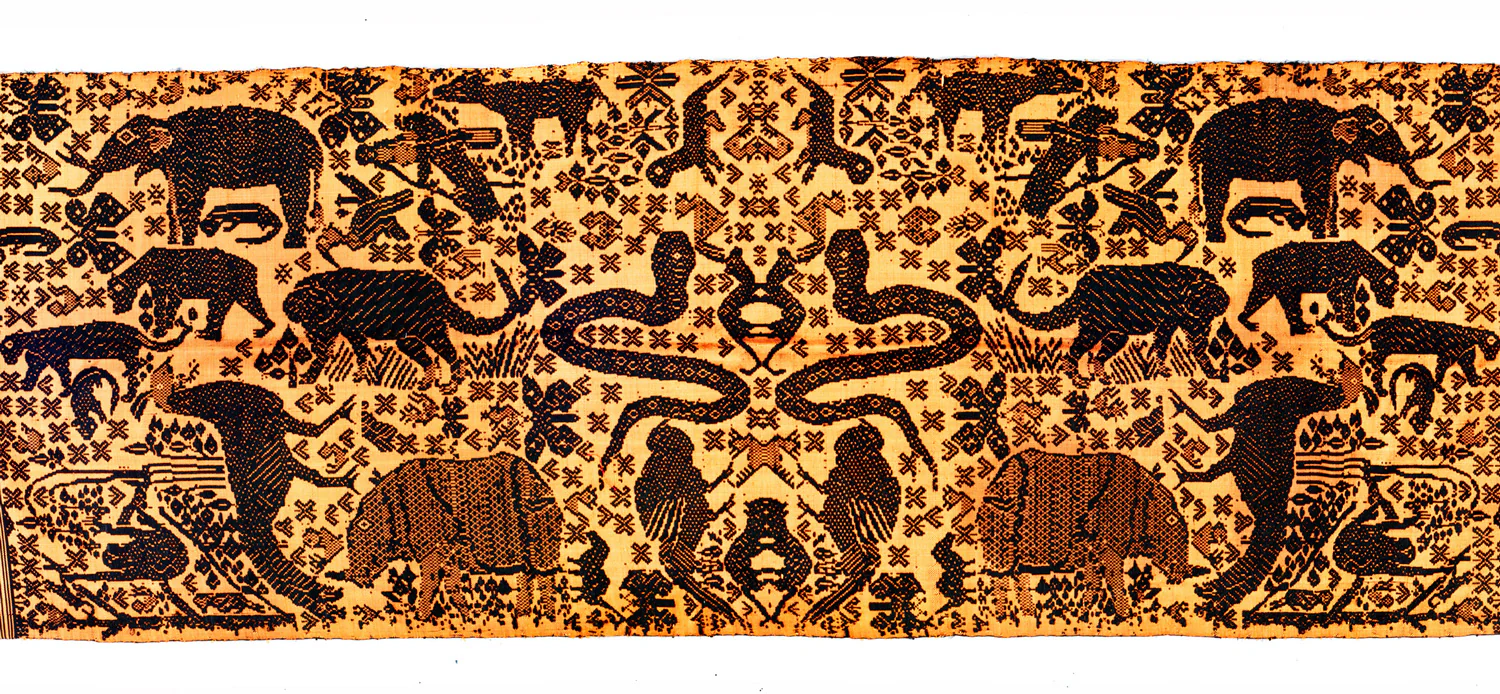 Textile 20: Laos Heirloom 100% Silk "Animal Kingdom" Wrap - Image 3