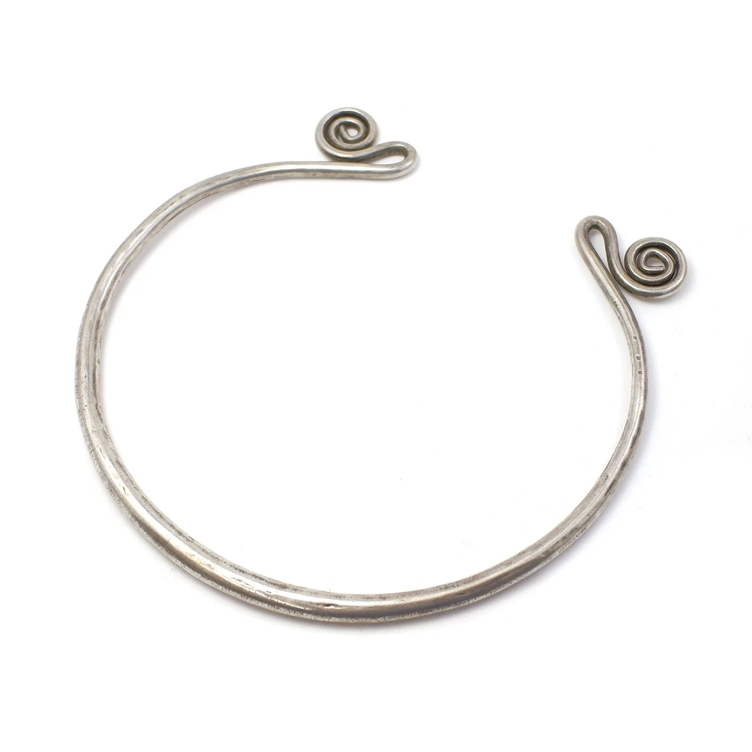 Laos Hill Tribe Authentic Antique Silver Dowry Currency Neck Ring Torque - Image 2