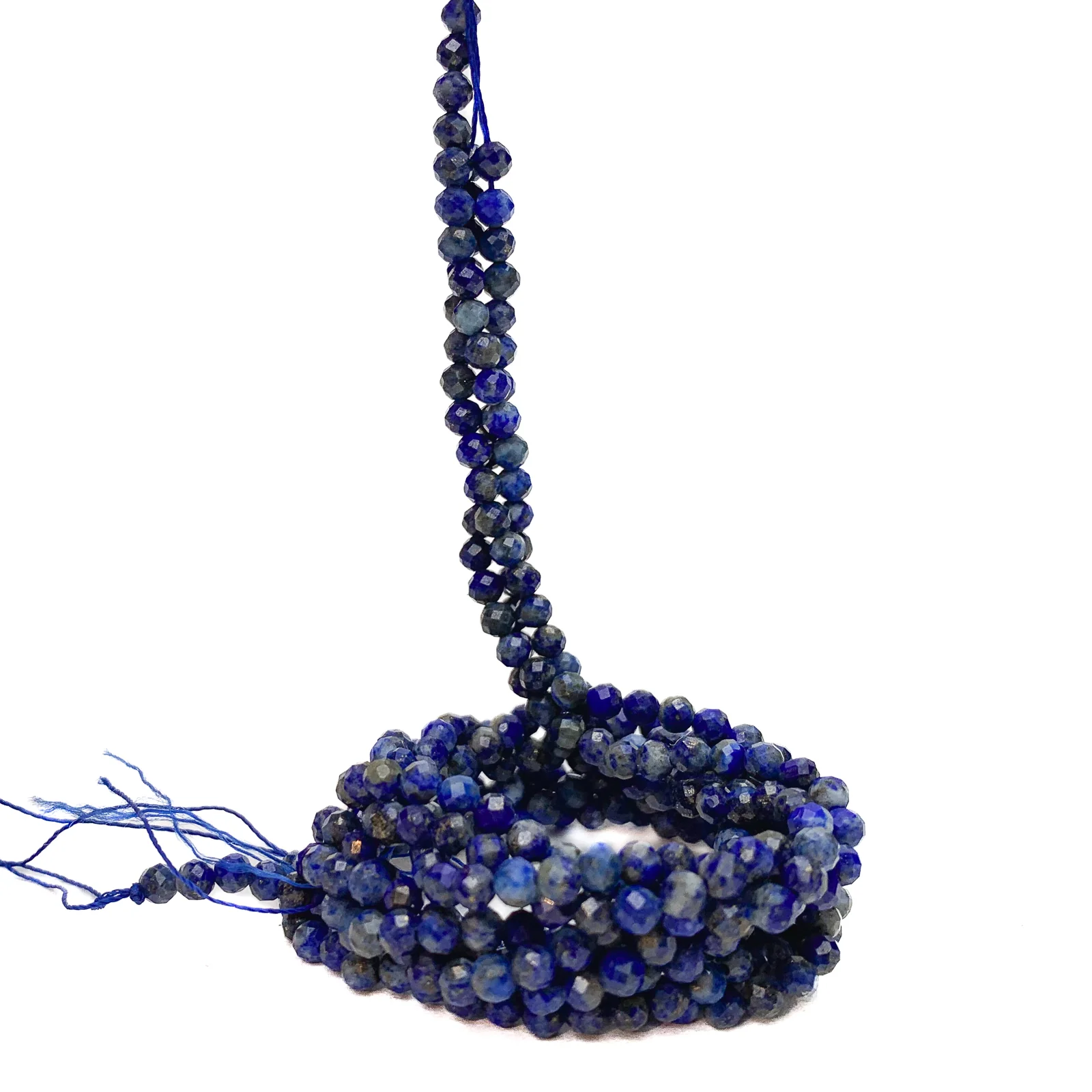 Lapis Lazuli 3.5mm Faceted Rounds Bead Strand - Image 4
