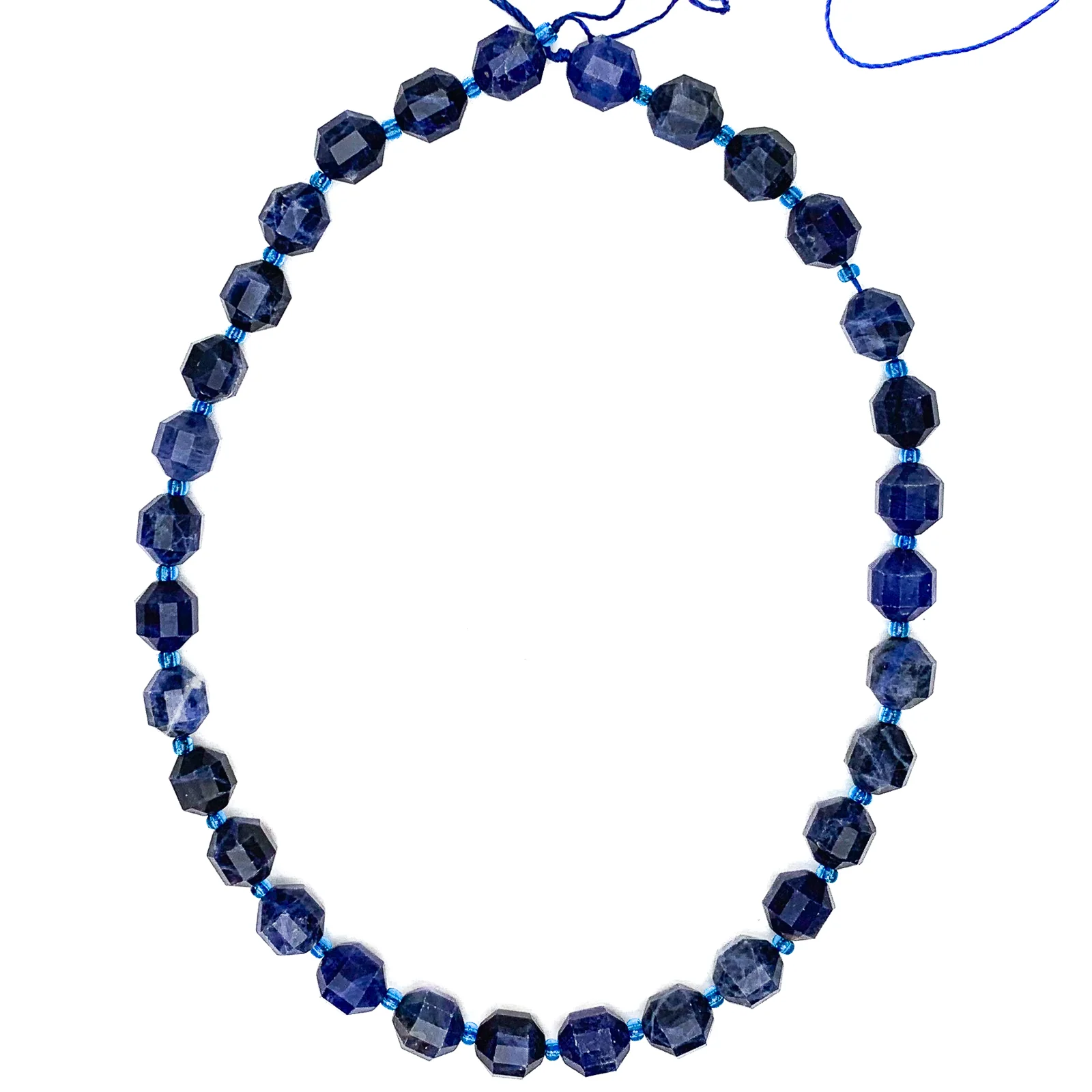 Lapis Lazuli 9mm Faceted Drums Bead Strand - Image 2