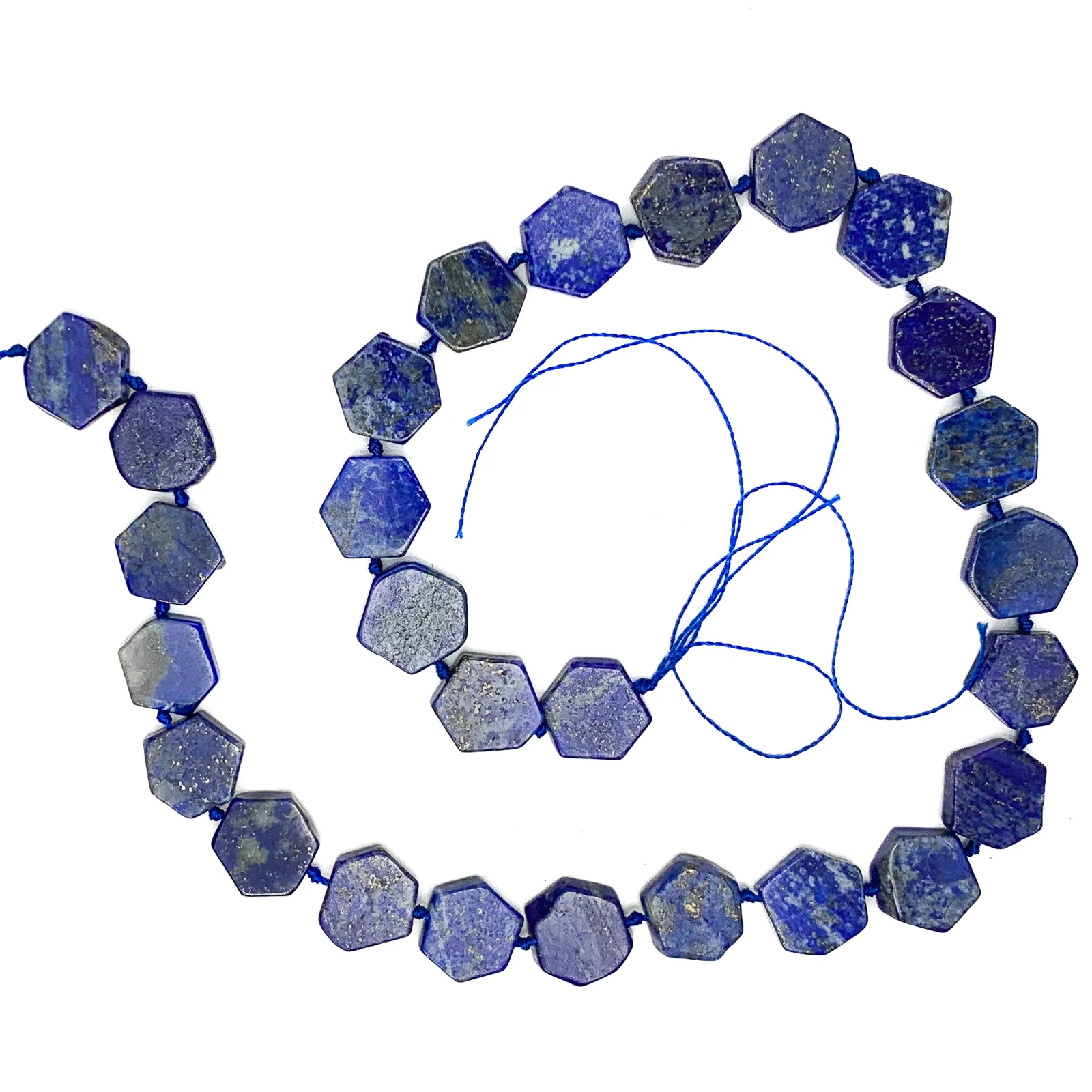 Lapis Lazuli Hexagon Coins Bead Strand - Image 6
