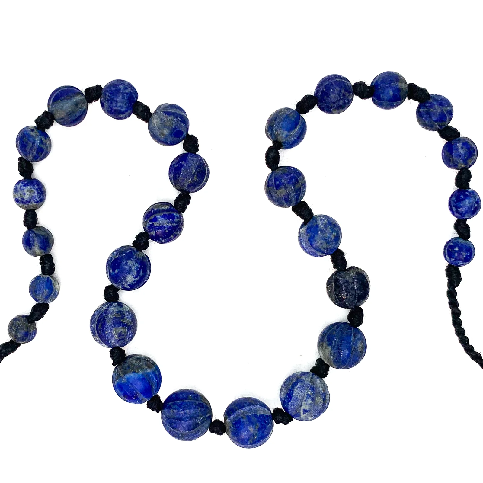 Lapis Lazuli Matte Melons Bead Strand - Image 2