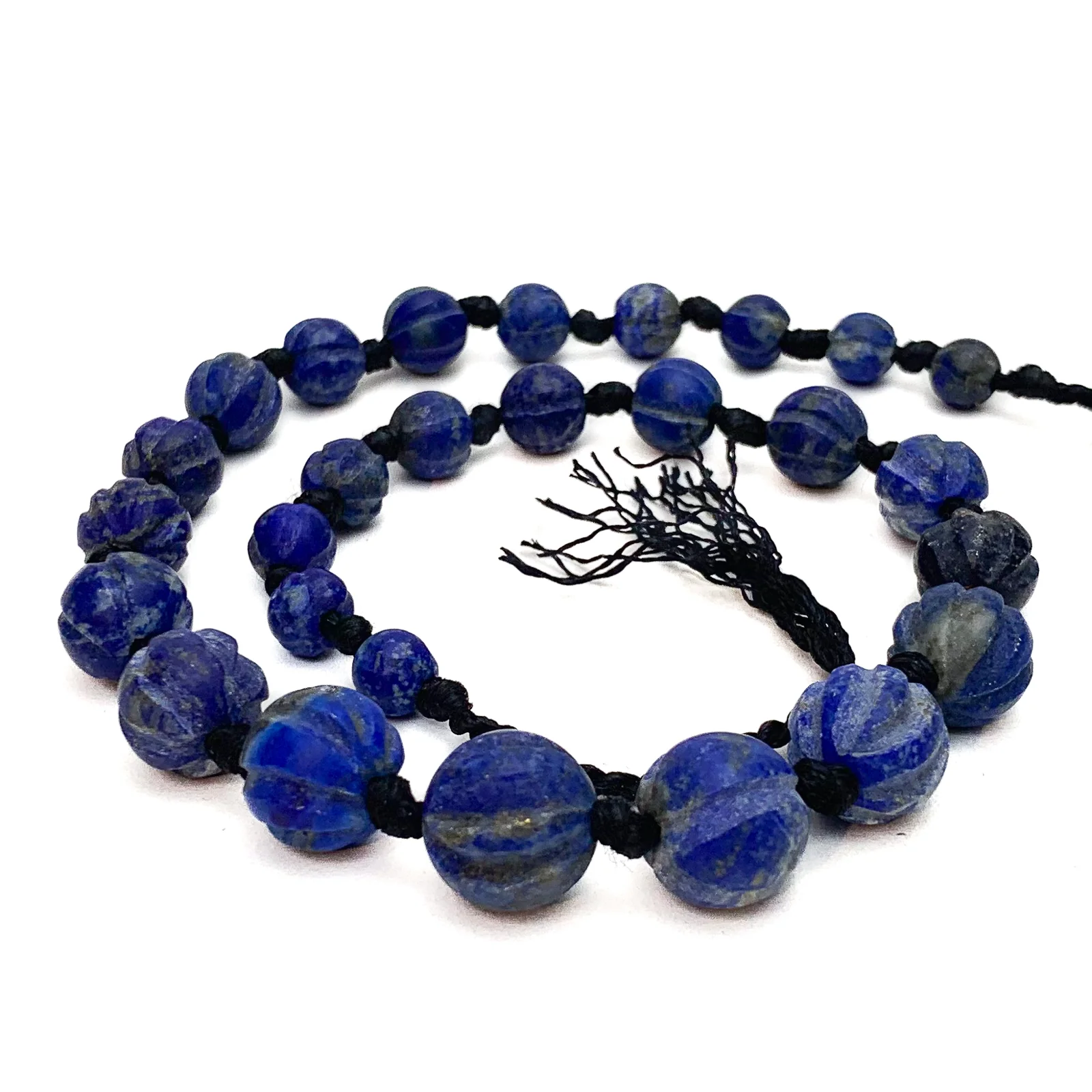 Lapis Lazuli Matte Melons Bead Strand - Image 5