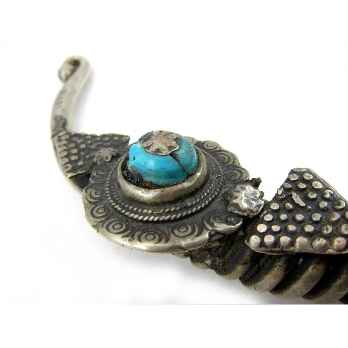 Large Afghan Torque Necklace with Glass Accent Beads - Image 3