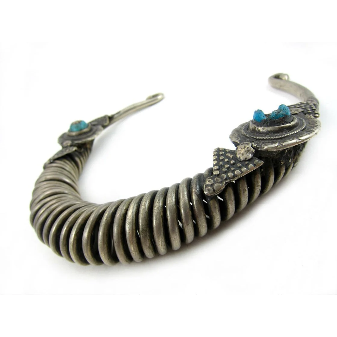 Large Afghan Torque Necklace with Glass Accent Beads - Image 4