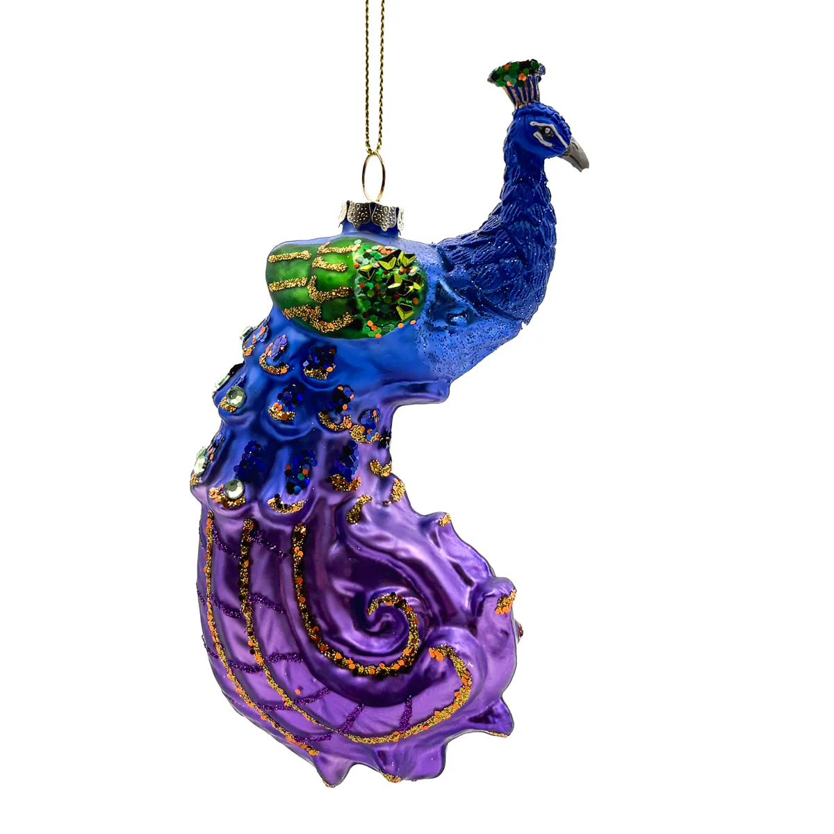 Large Peacock Glass Ornament - Image 2