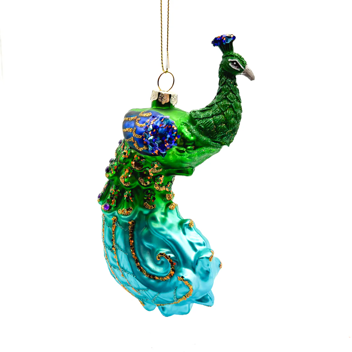 Large Peacock Glass Ornament - Image 4