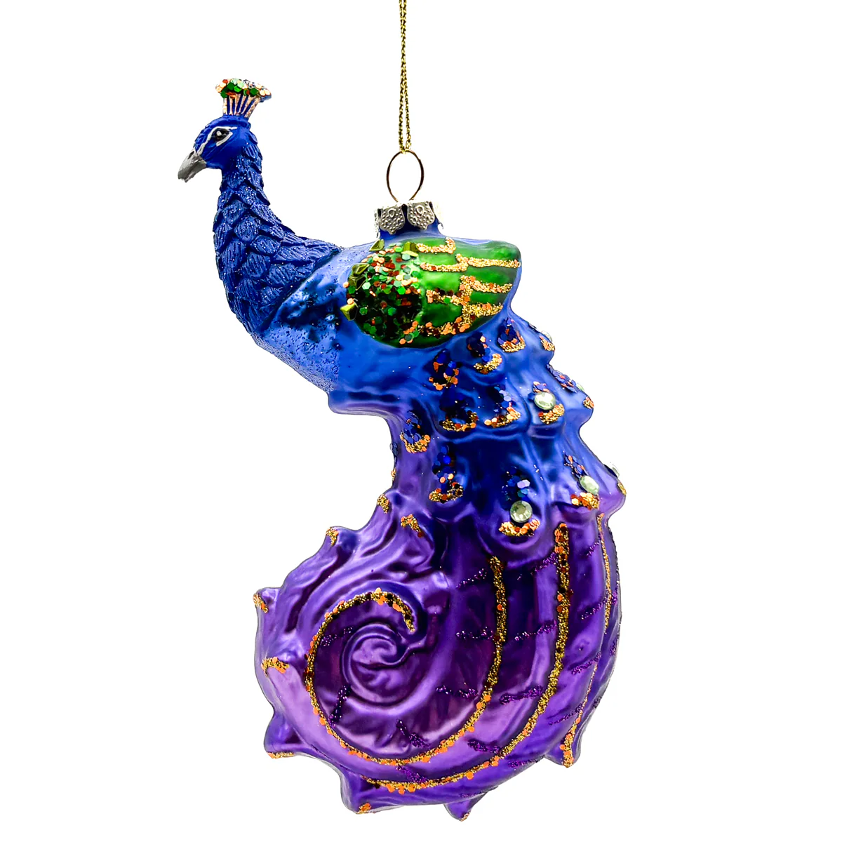 Large Peacock Glass Ornament - Image 5