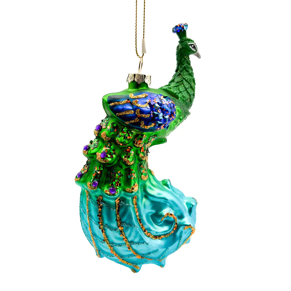 Large Peacock Glass Ornament - Image 6