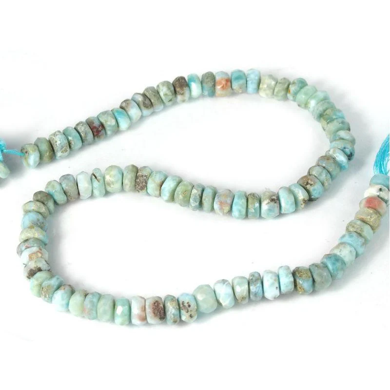 Larimar Faceted Rondelles 9mm Strand - Image 4
