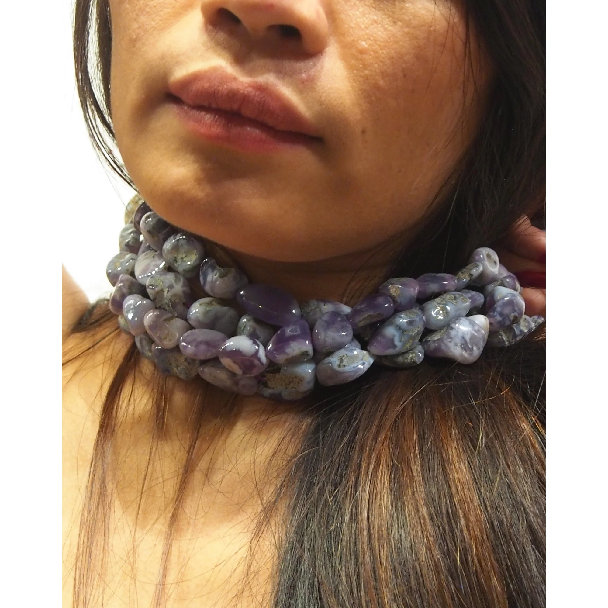 Lavender Chalcedony Nugget Strand - Image 3