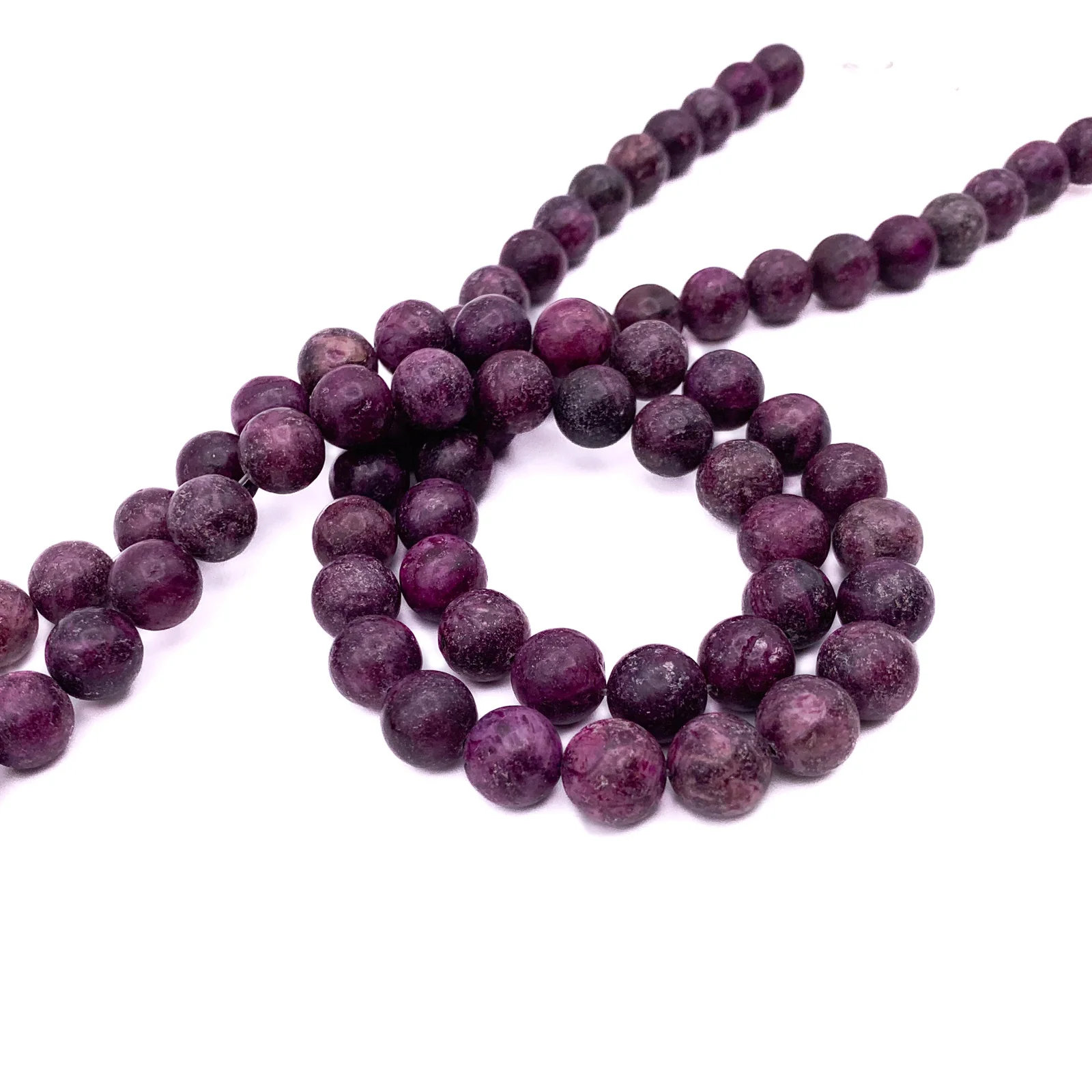 Lepidolite 10mm Smooth Rounds Bead Strand - Image 3