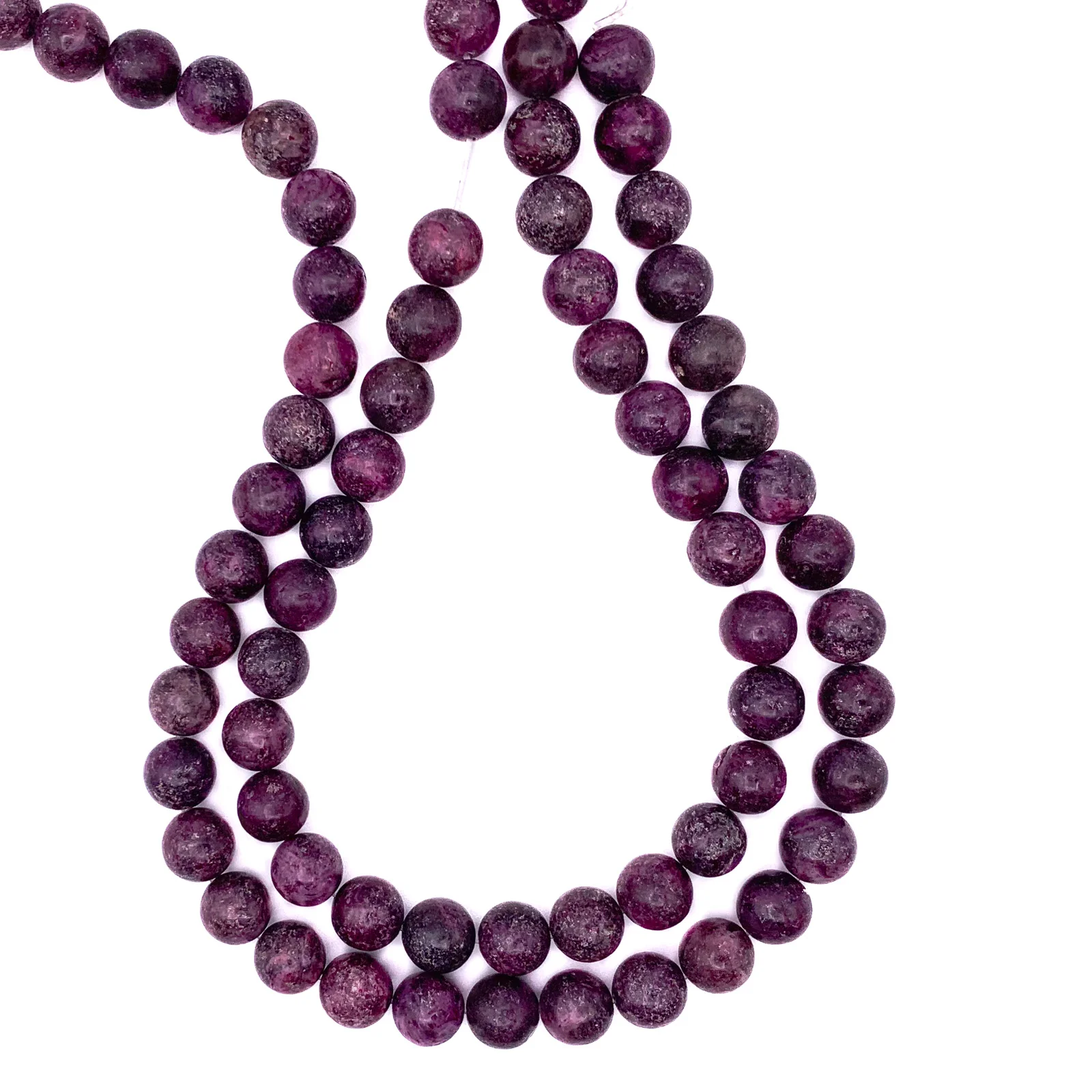 Lepidolite 10mm Smooth Rounds Bead Strand - Image 4