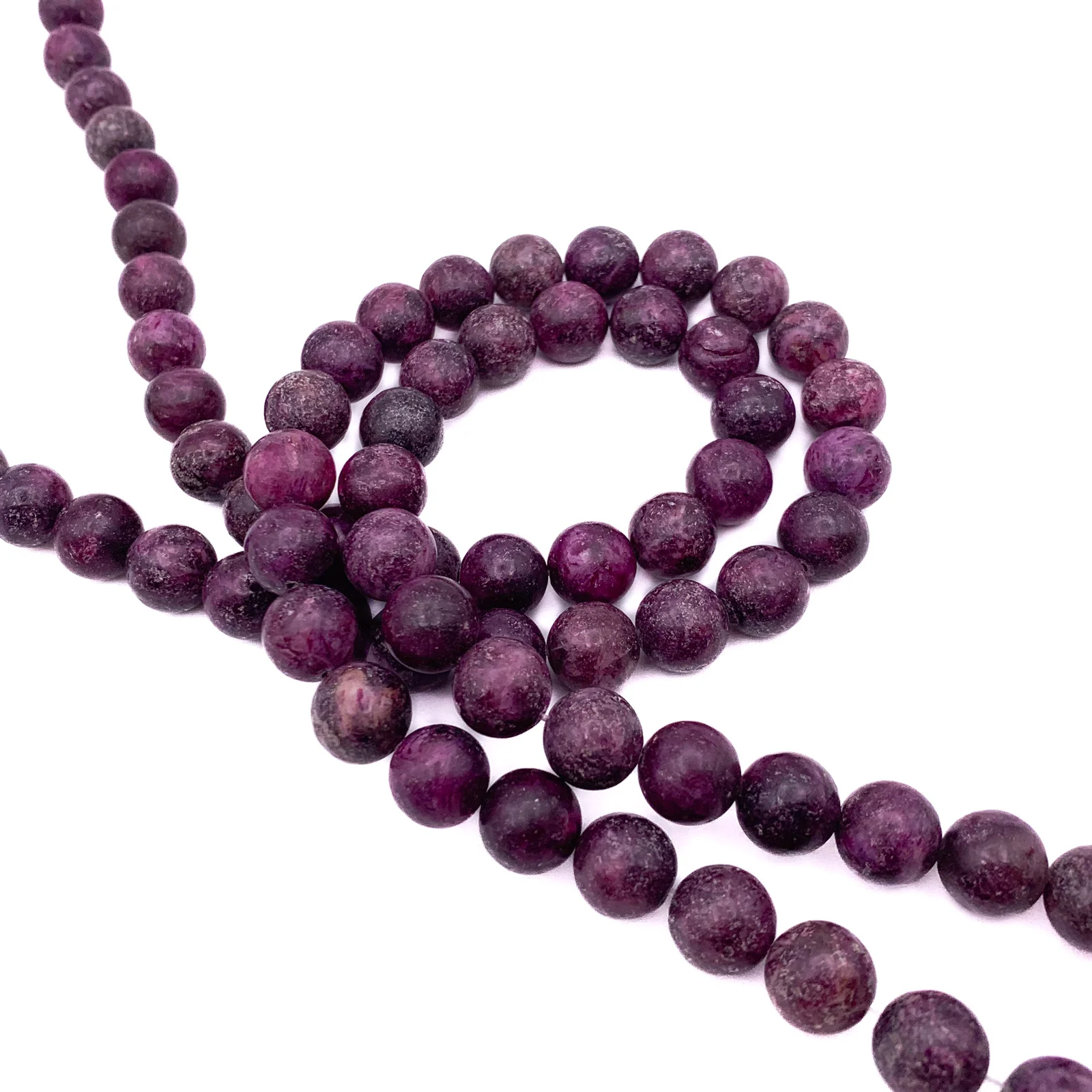 Lepidolite 10mm Smooth Rounds Bead Strand - Image 5