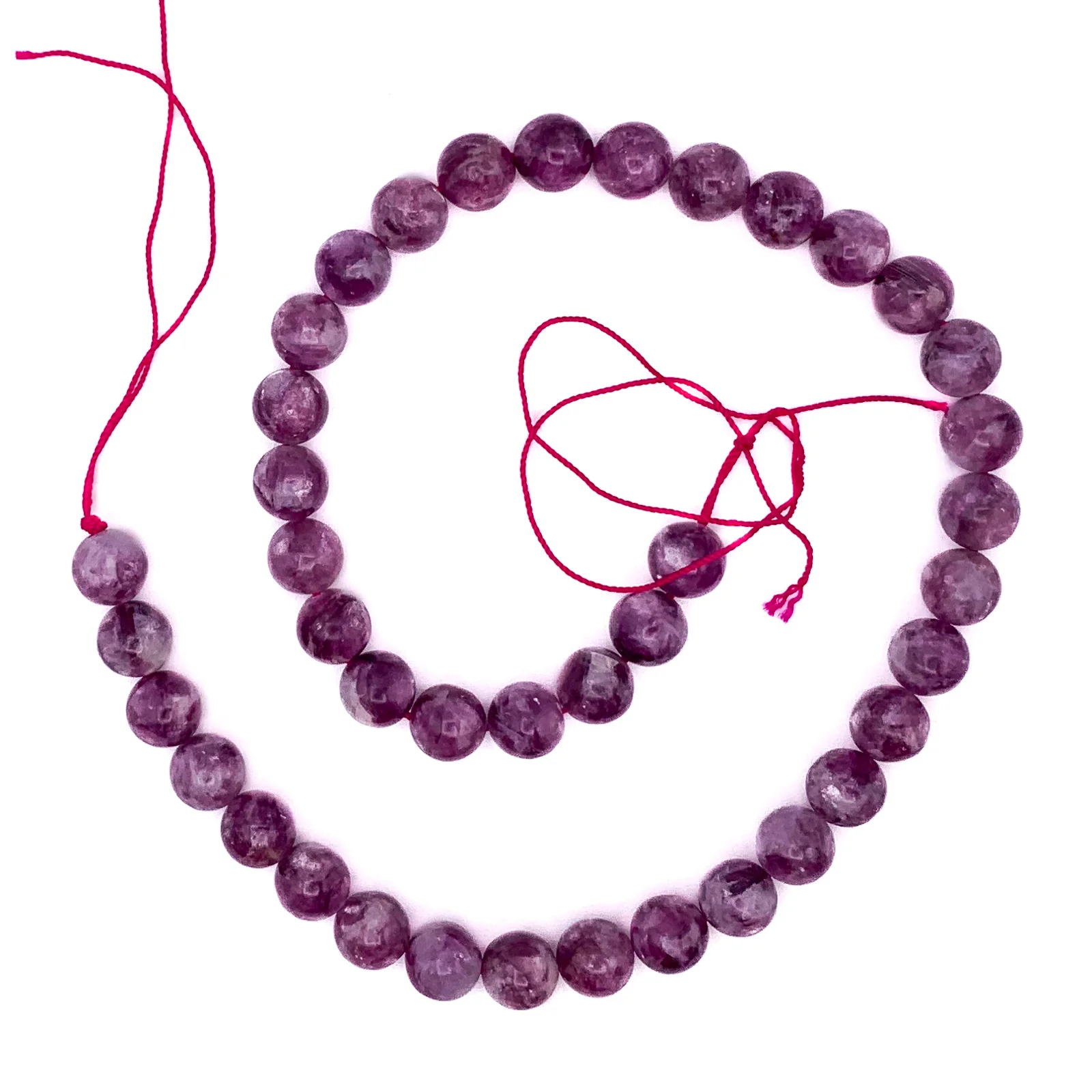 Lepidolite AAA 10mm Smooth Rounds Bead Strand - Image 2